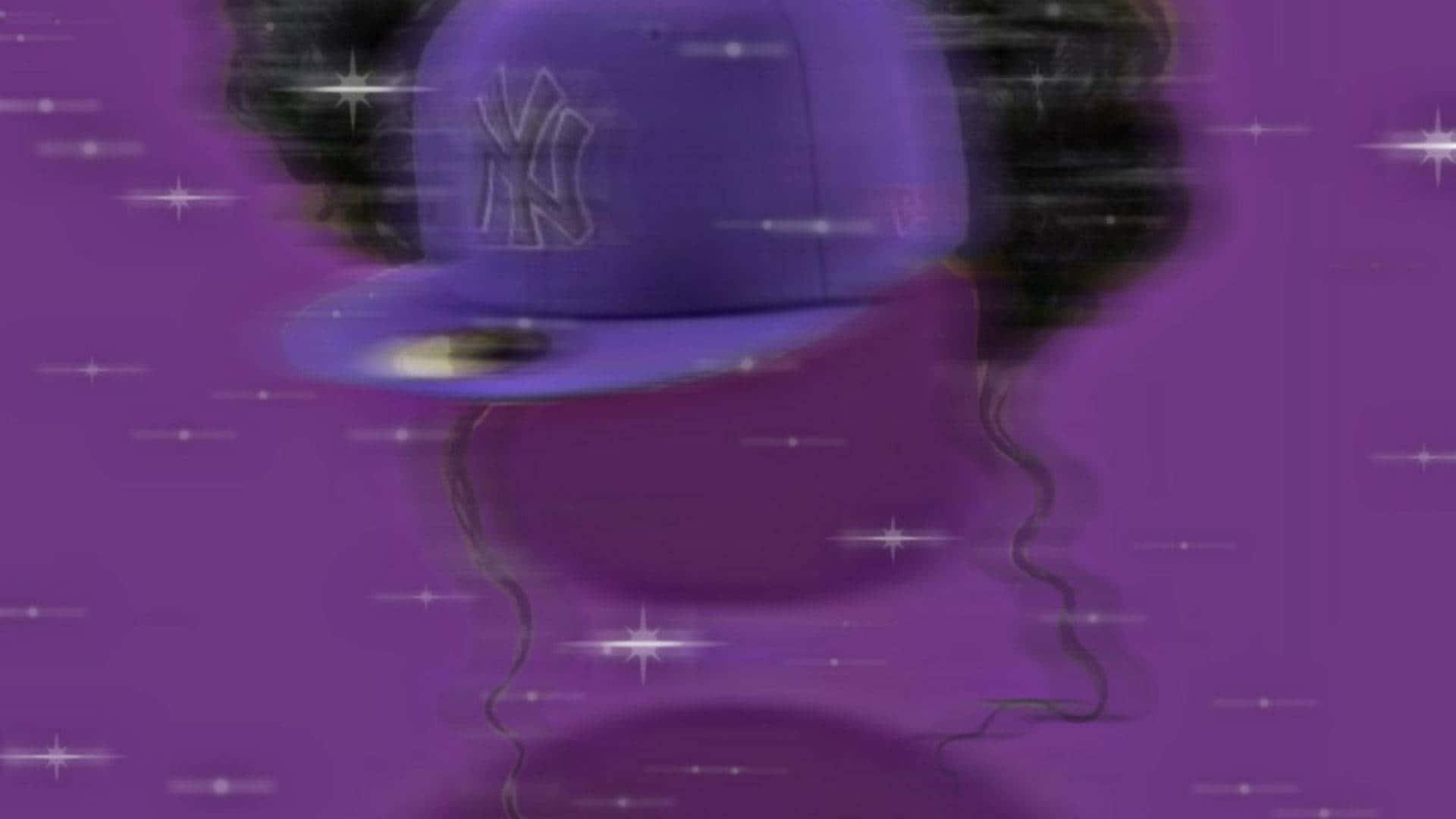purple baseball cap, white NY logo, vibrant purple background, Full HD Desktop Wallpaper