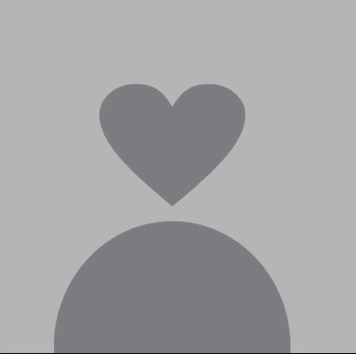 heart head, minimalist gray heart, rounded shape, SD Desktop Wallpaper
