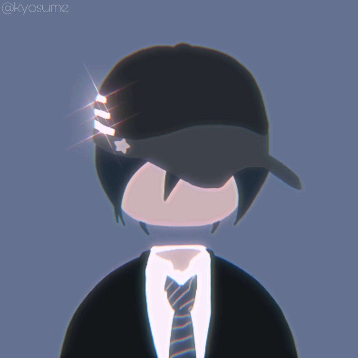 Default Profile Picture, anime character, suit and cap, SD Desktop Wallpaper