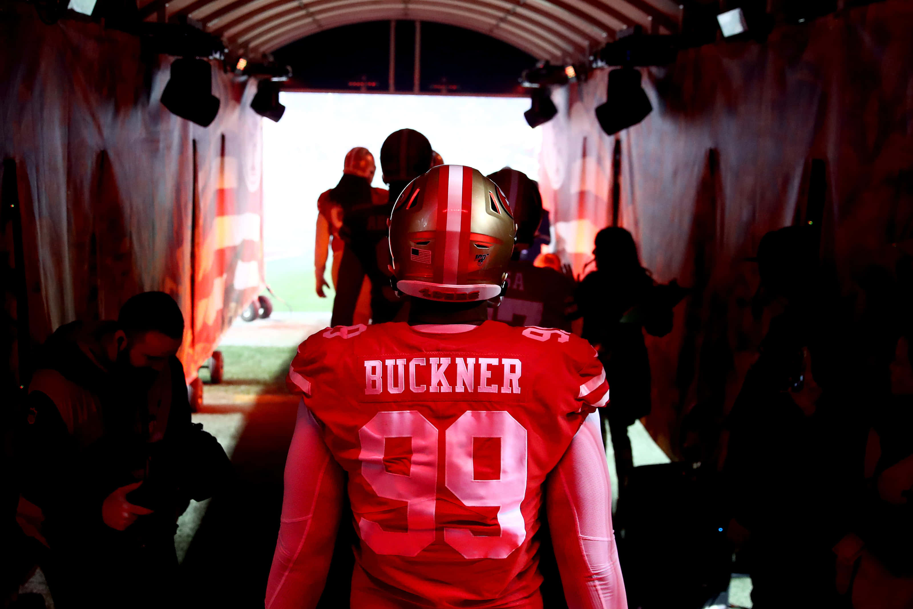 DeForest Buckner, red jersey, number 99, 2K Desktop Wallpaper