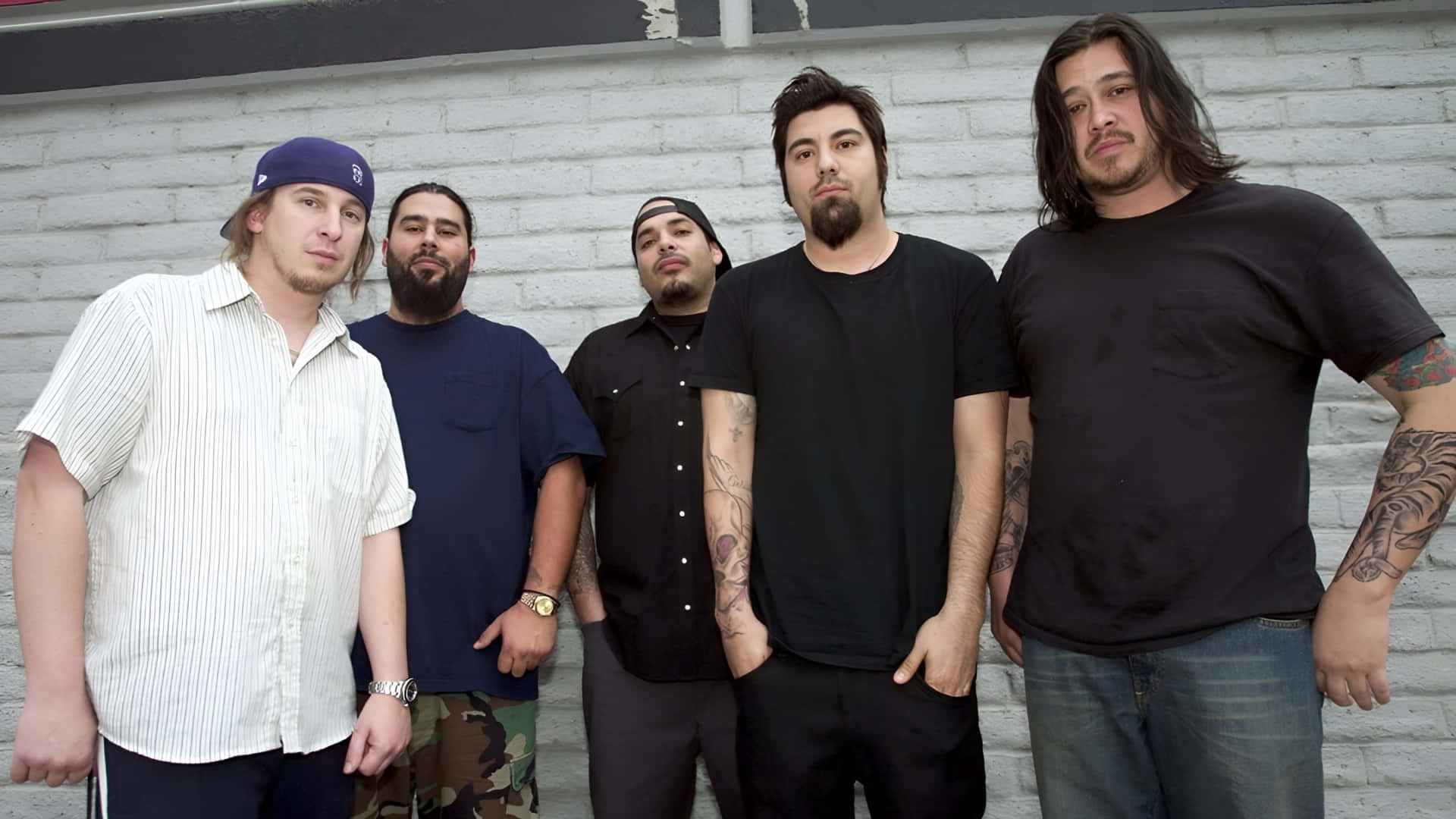 Deftones, band group, tattoos, Full HD Desktop Wallpaper