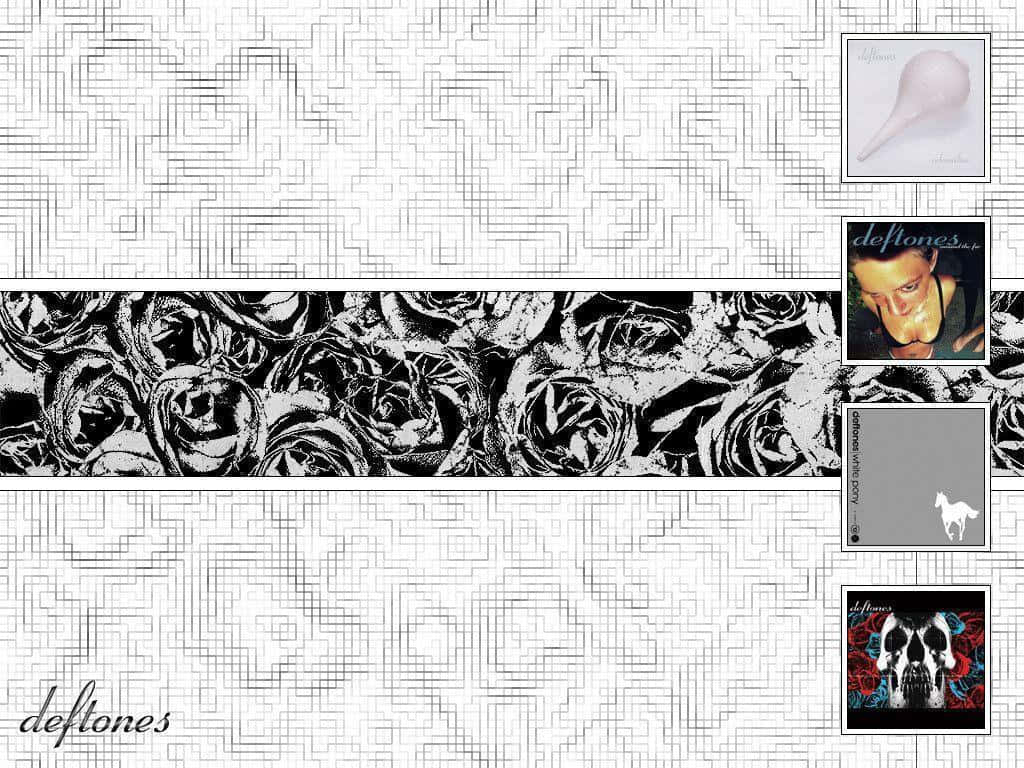 Deftones, black and white, maze patterns, SD Desktop Wallpaper