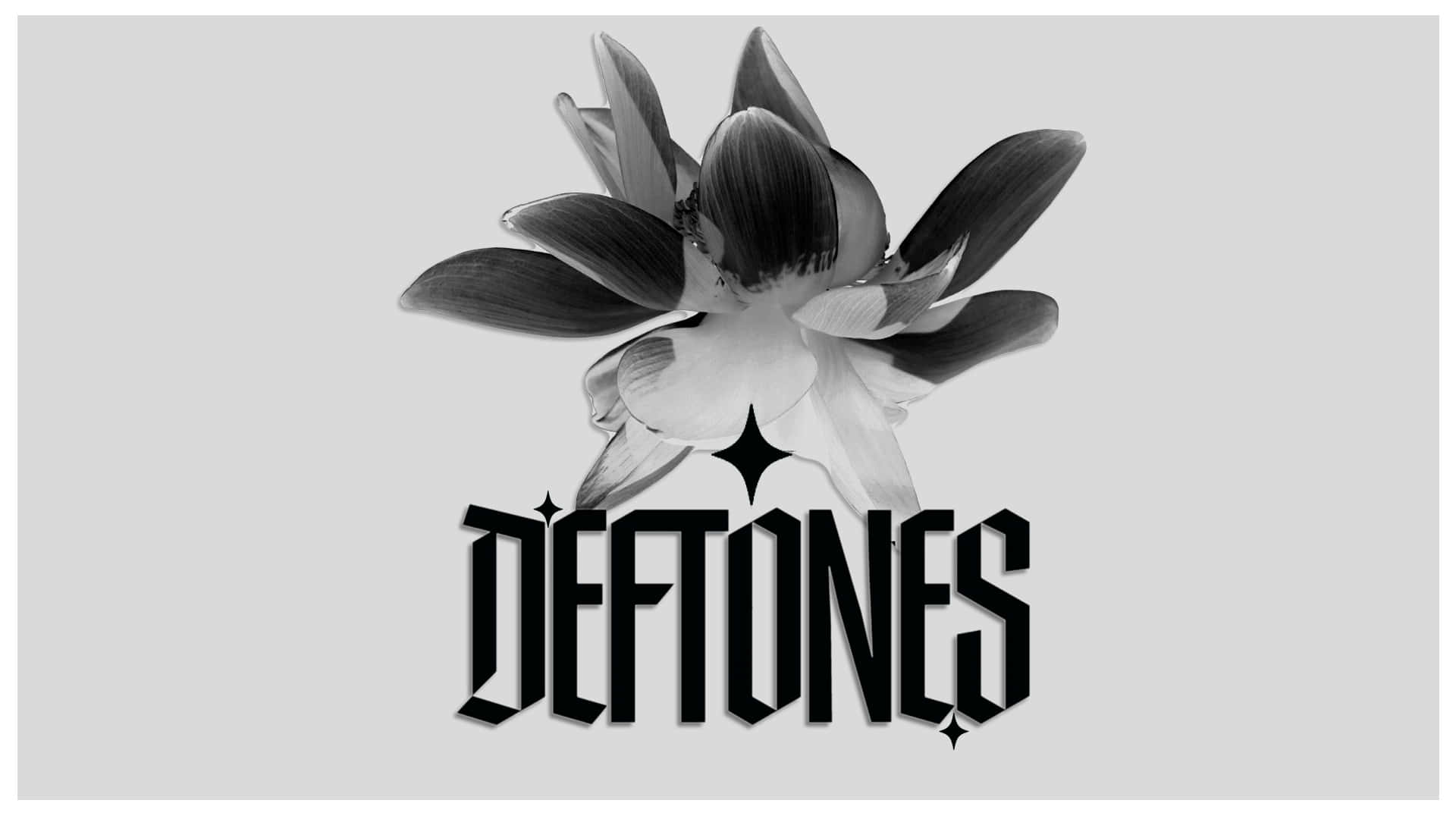 Deftones, monochrome, stylized flower, Full HD Desktop Wallpaper