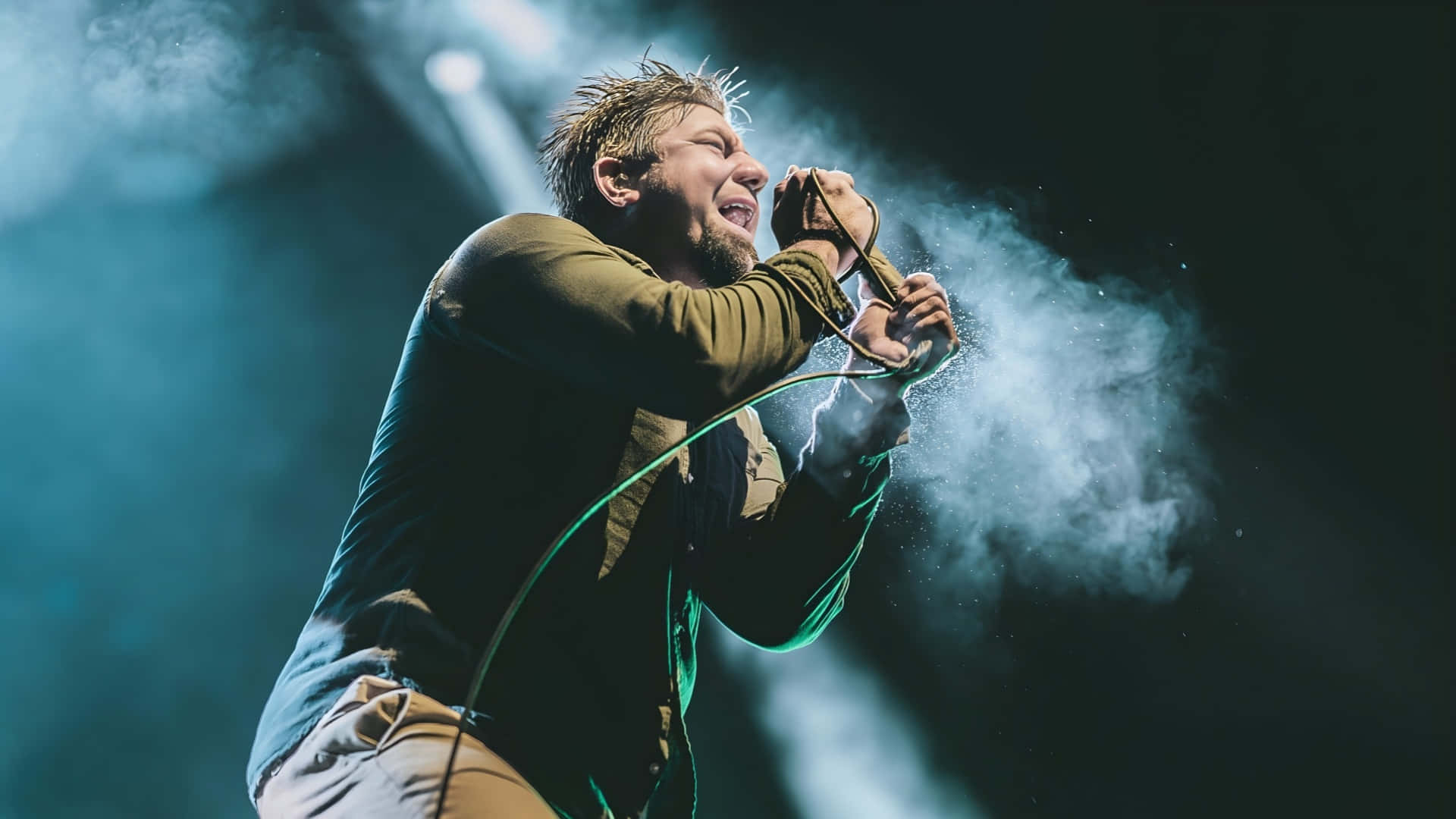 Deftones, spiky hair, microphone, Full HD Desktop Wallpaper