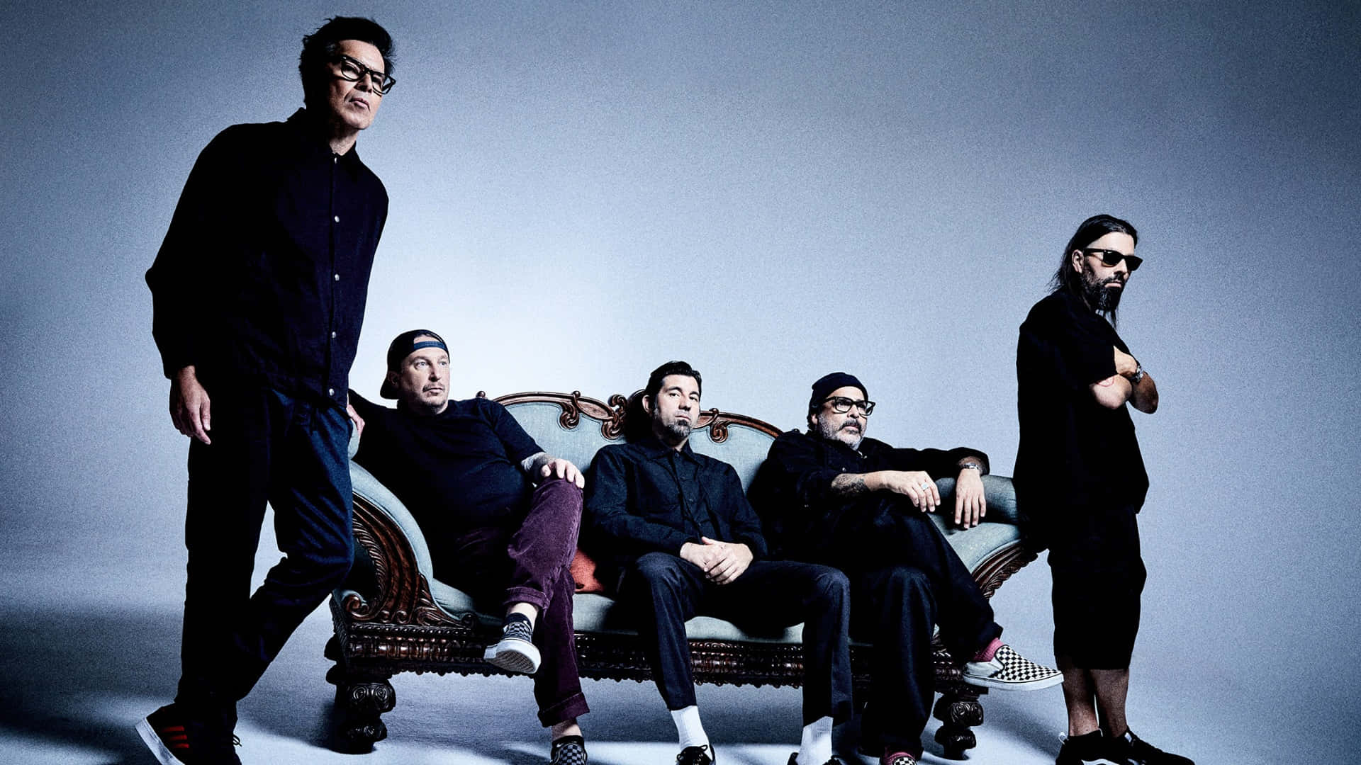 Deftones, band group photo, vintage couch, Full HD Desktop Wallpaper