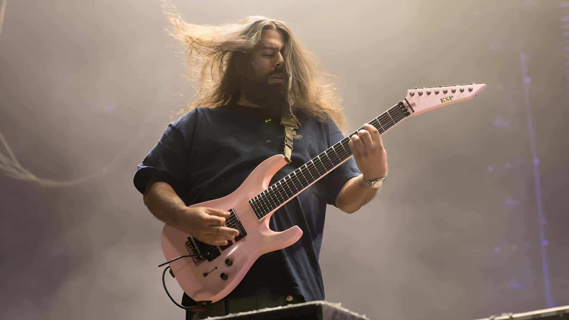 Deftones, guitarist, pink electric guitar, Full HD Desktop Wallpaper