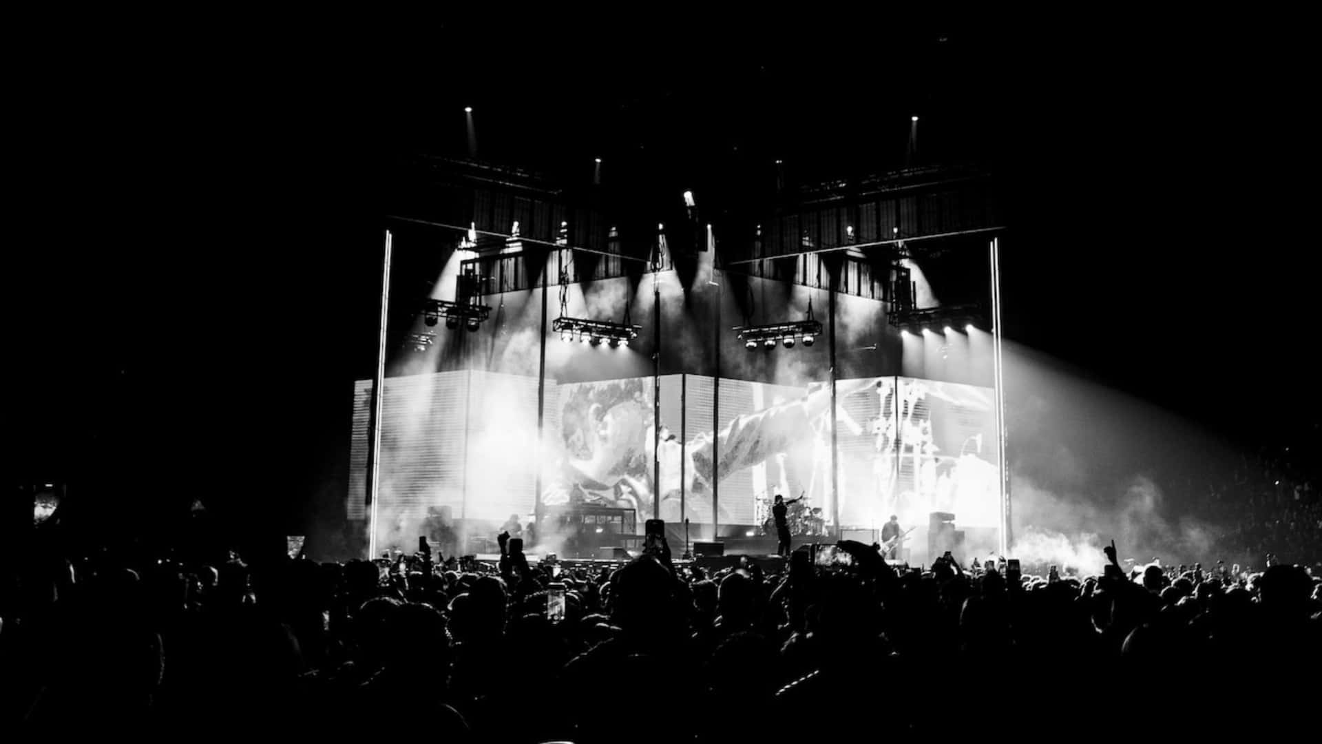Deftones, concert scene, silhouetted crowd, Full HD Desktop Wallpaper