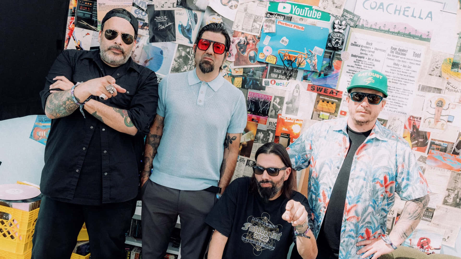 Deftones, tattoos, sunglasses, Full HD Desktop Wallpaper