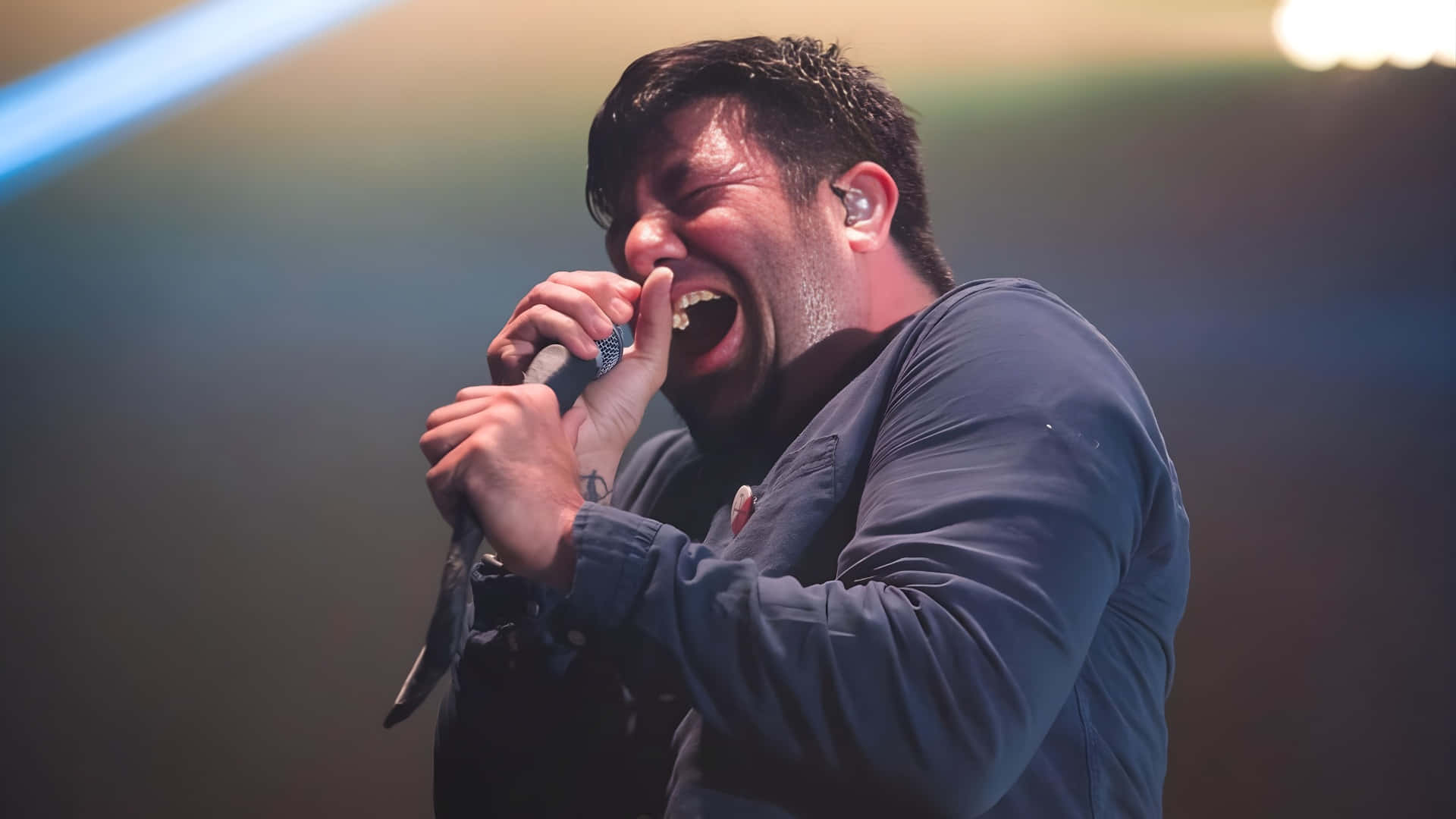 Deftones, live vocal performance, stage lights, Full HD Desktop Wallpaper