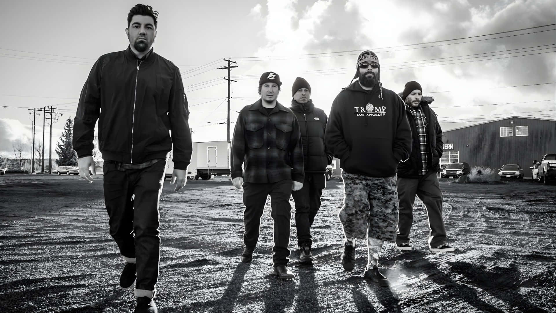 Deftones, band group photo, muddy lot, Full HD Desktop Wallpaper
