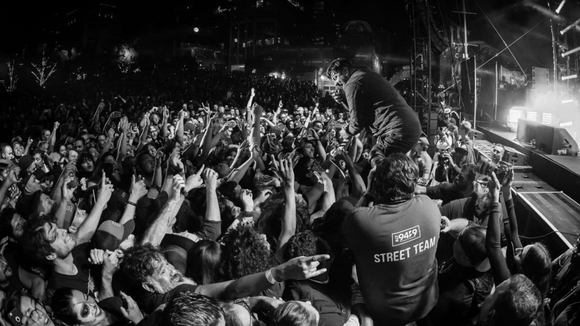 Deftones, live concert, black and white photo, Full HD Desktop Wallpaper