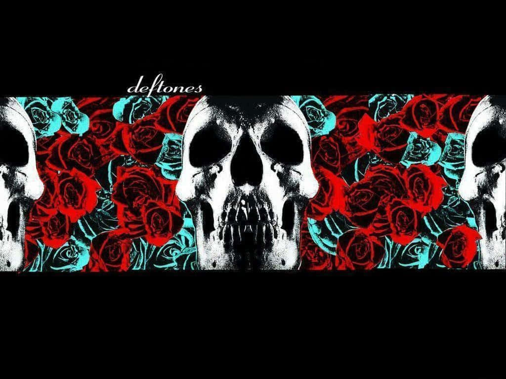 Deftones, black background, red roses, SD Desktop Wallpaper