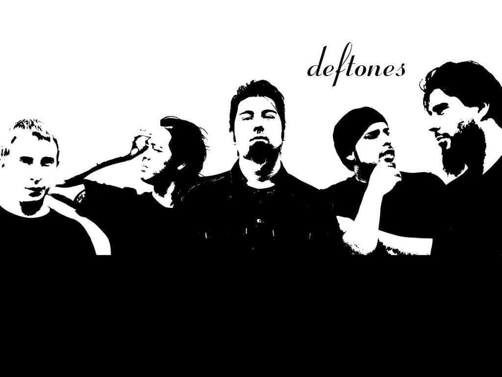 Deftones, black and white, stylized portrait, SD Desktop Wallpaper