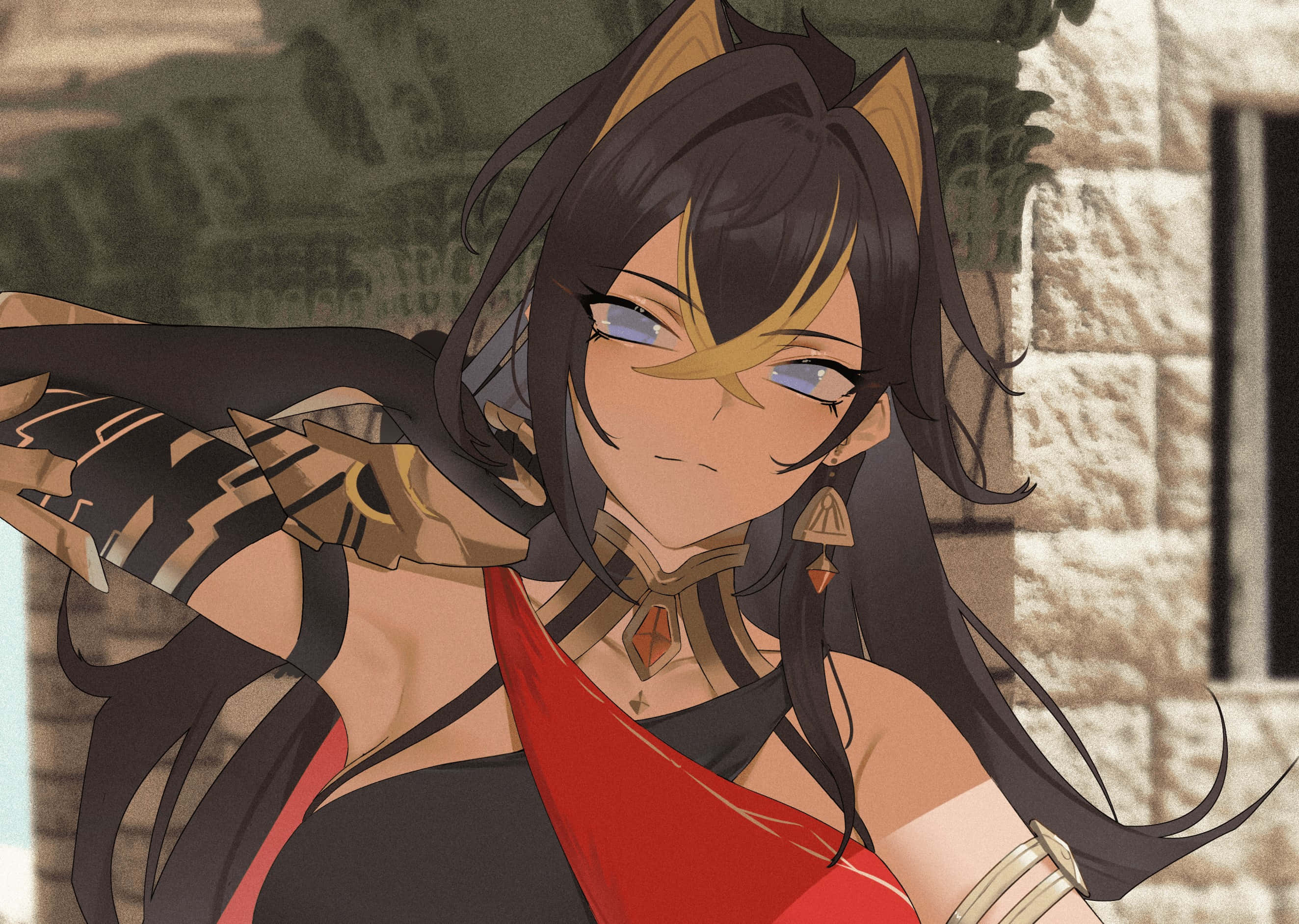 Dehya, anime style, cat-eared, 2K Desktop Wallpaper