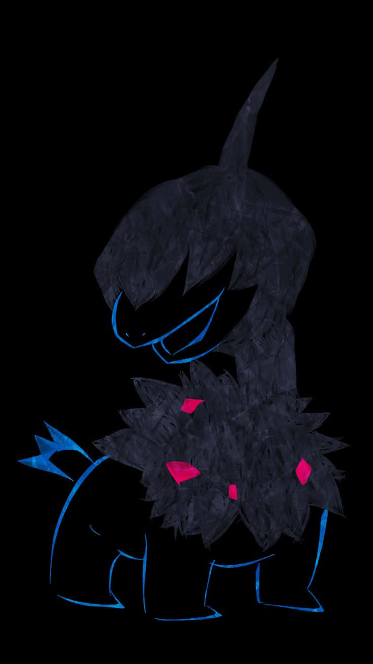 Deino, glowing blue outlines, pink gem accents, HD Phone Wallpaper