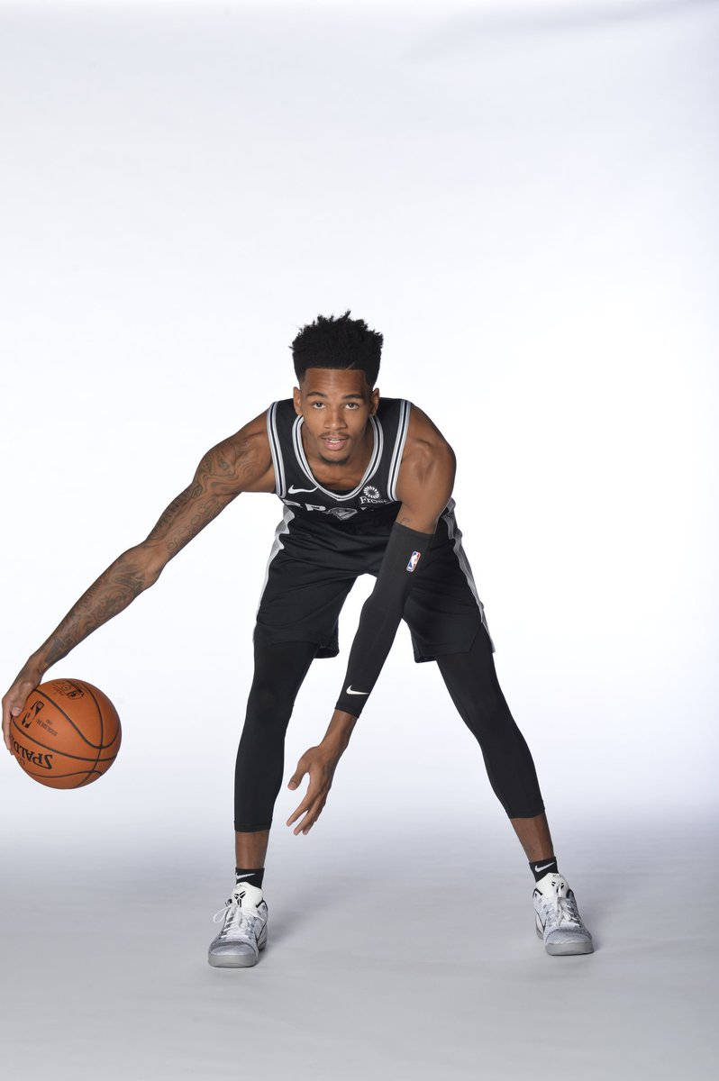 Dejounte Murray, black uniform, basketball player, SD Phone Wallpaper