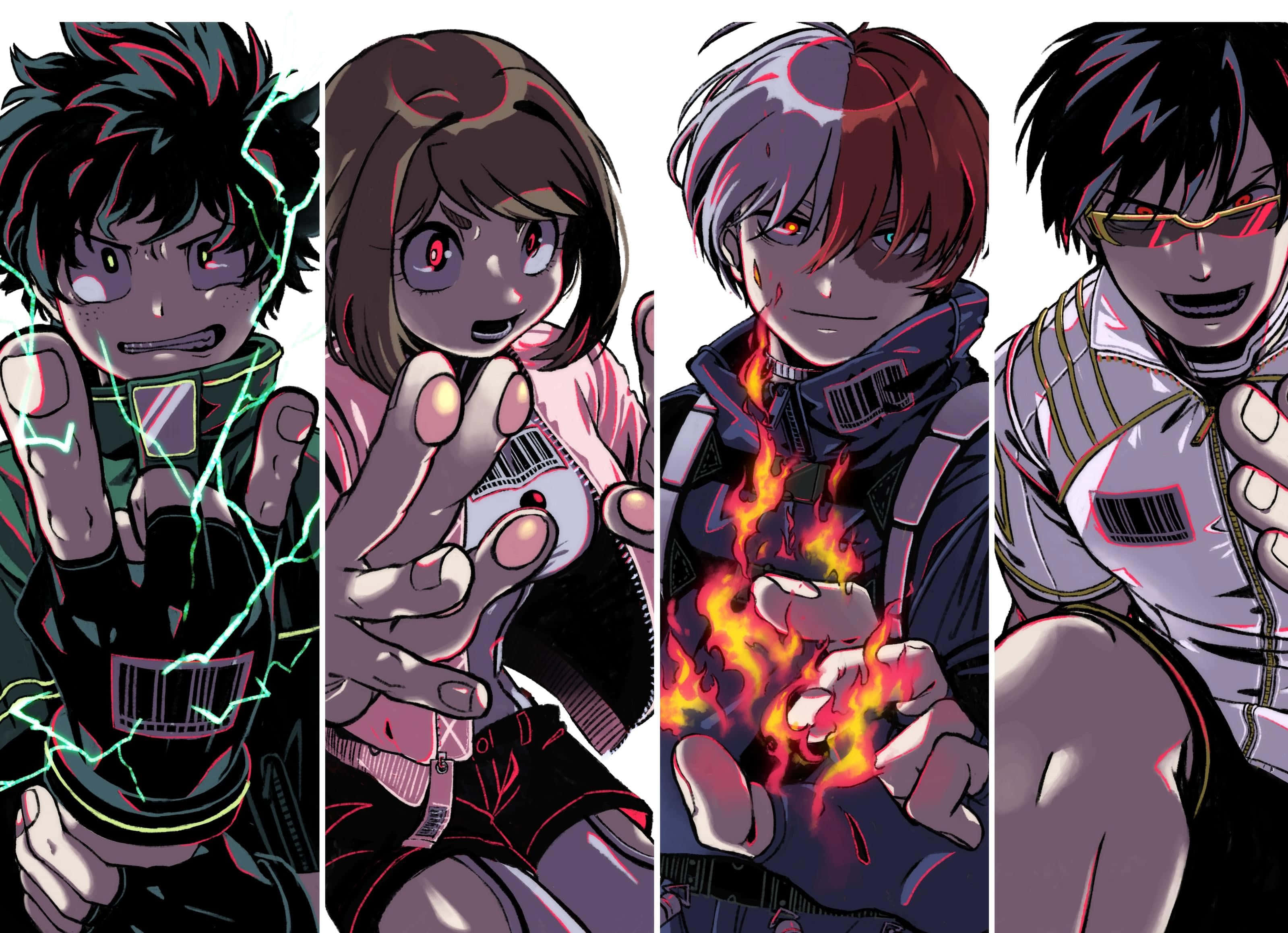 Deku, Todoroki, lightning, 2K Desktop Wallpaper