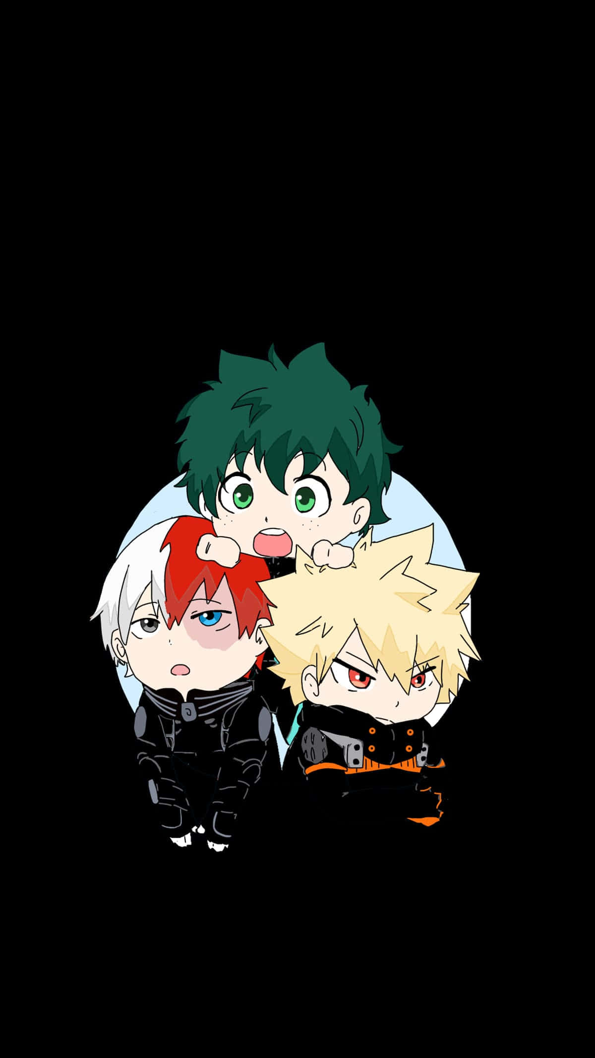 Deku, Todoroki, chibi anime heroes, Full HD Phone Wallpaper