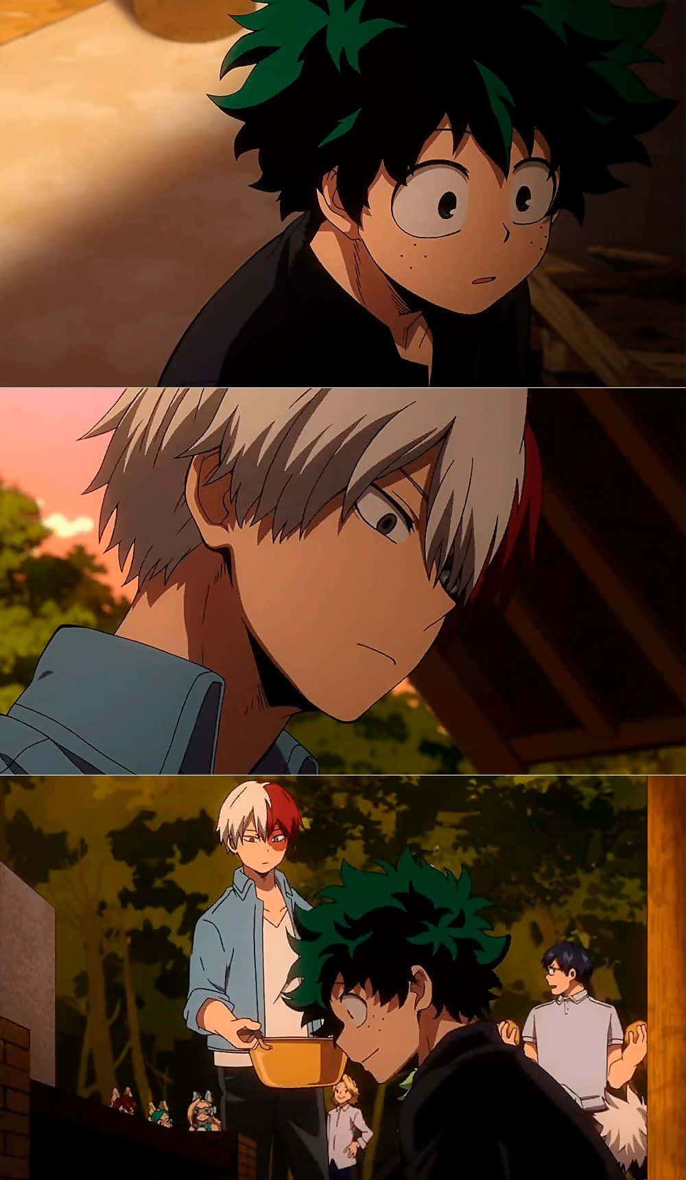 Deku, Todoroki, sunset, HD Phone Wallpaper