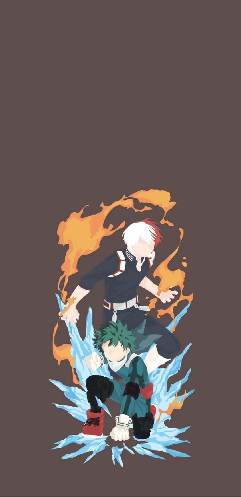 Deku, Todoroki, flames, HD Phone Wallpaper