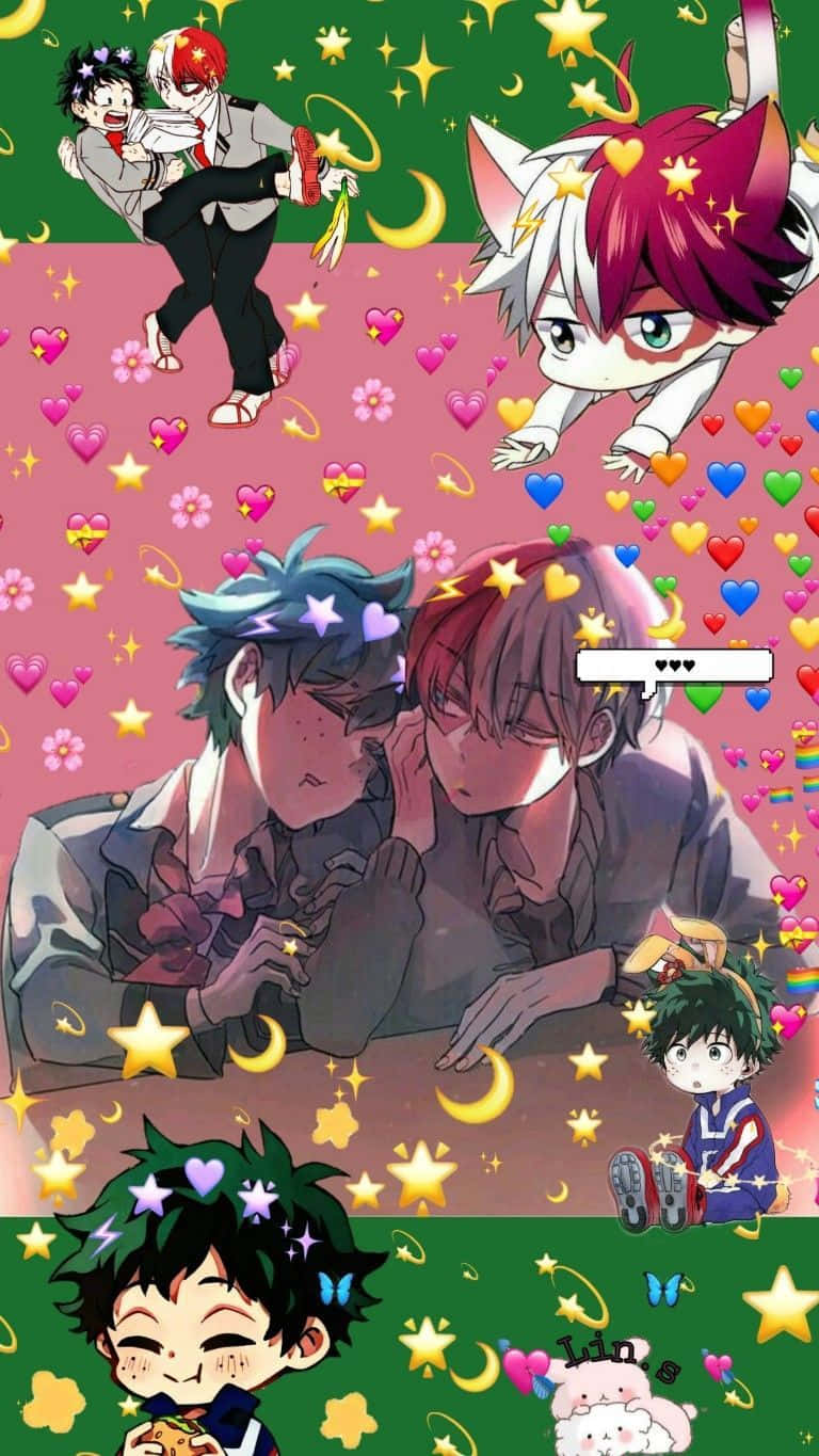 Deku, Todoroki, hearts, HD Phone Wallpaper