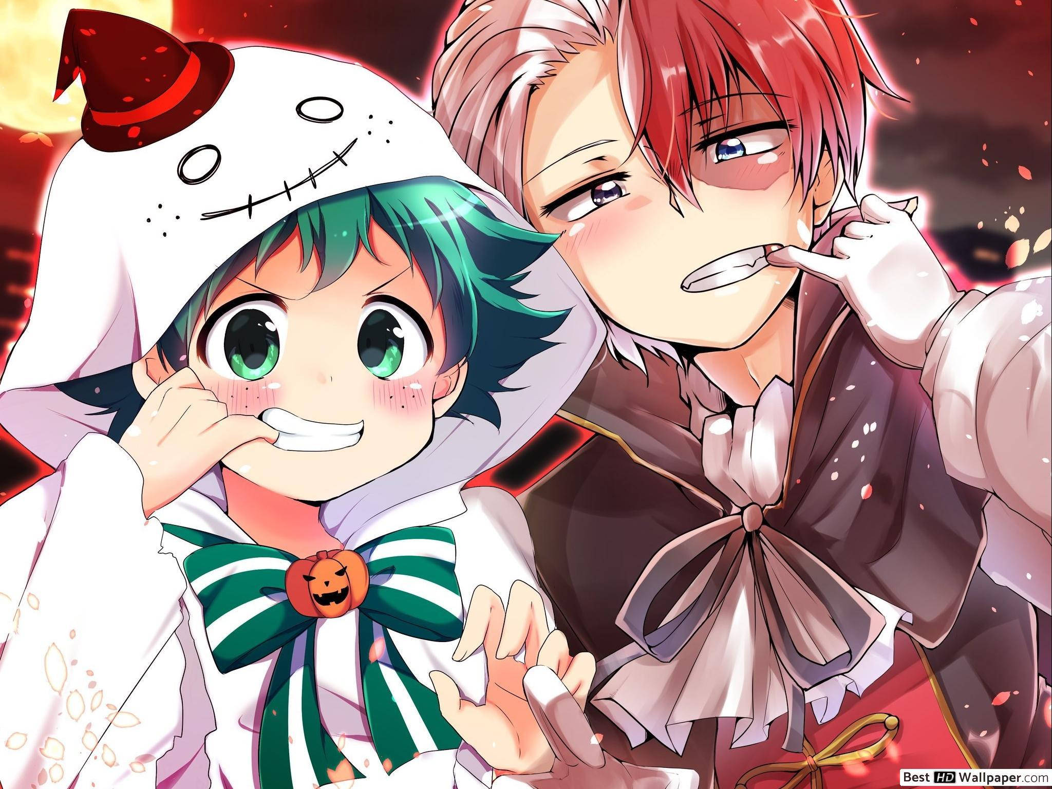 Deku, Todoroki, Halloween costumes, Full HD Desktop Wallpaper