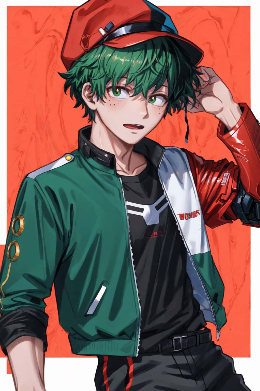 Deku Drip, anime-style teen, green hair, HD Phone Wallpaper