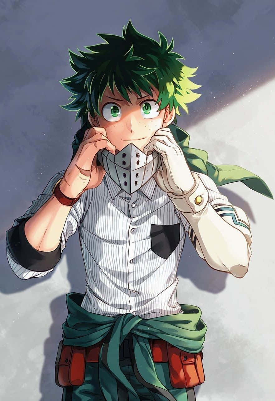 Deku Drip, spiky green hair, green eyes, HD Phone Wallpaper