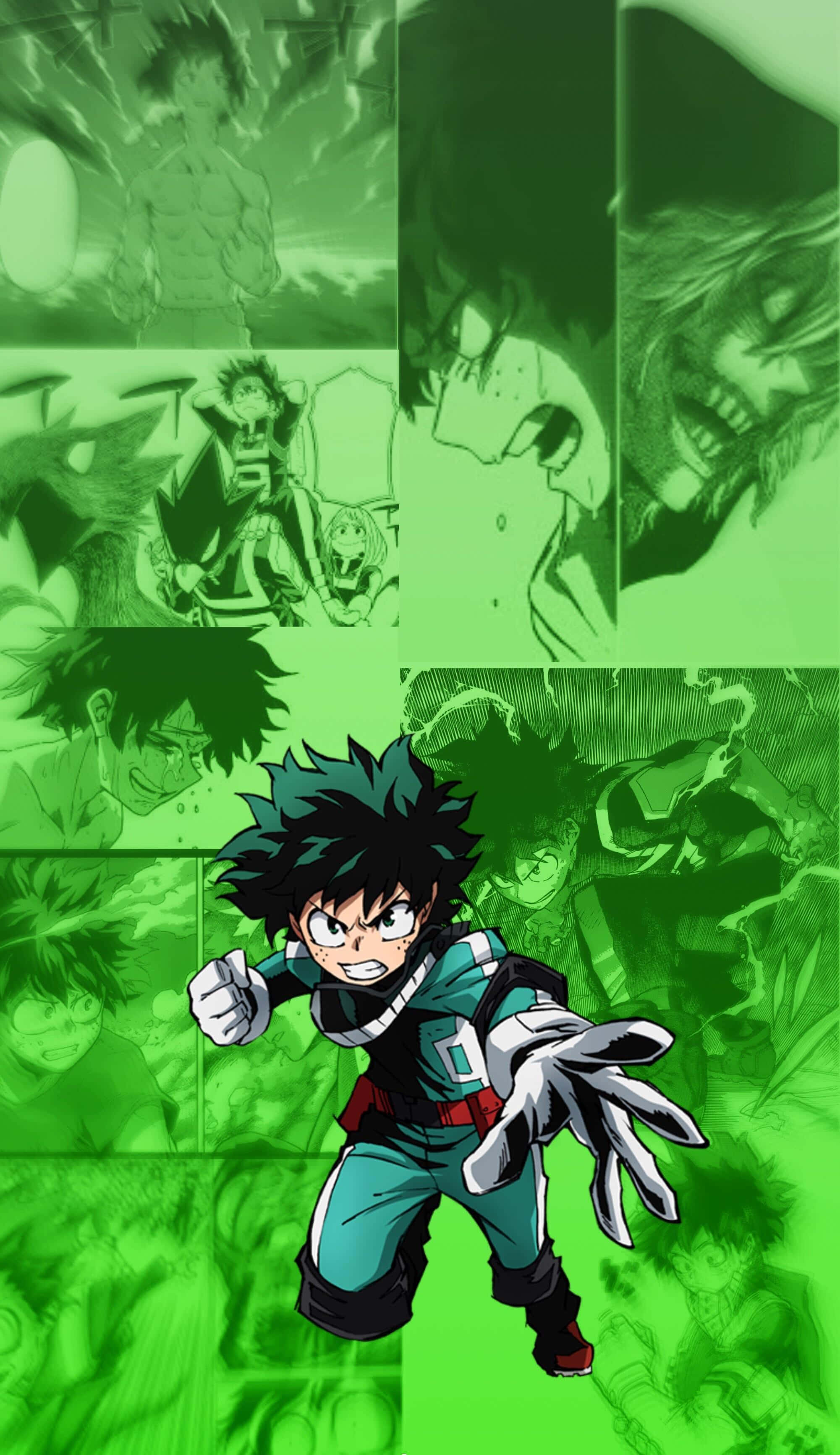 Deku, My Hero Academia, teal suit, 2K Phone Wallpaper
