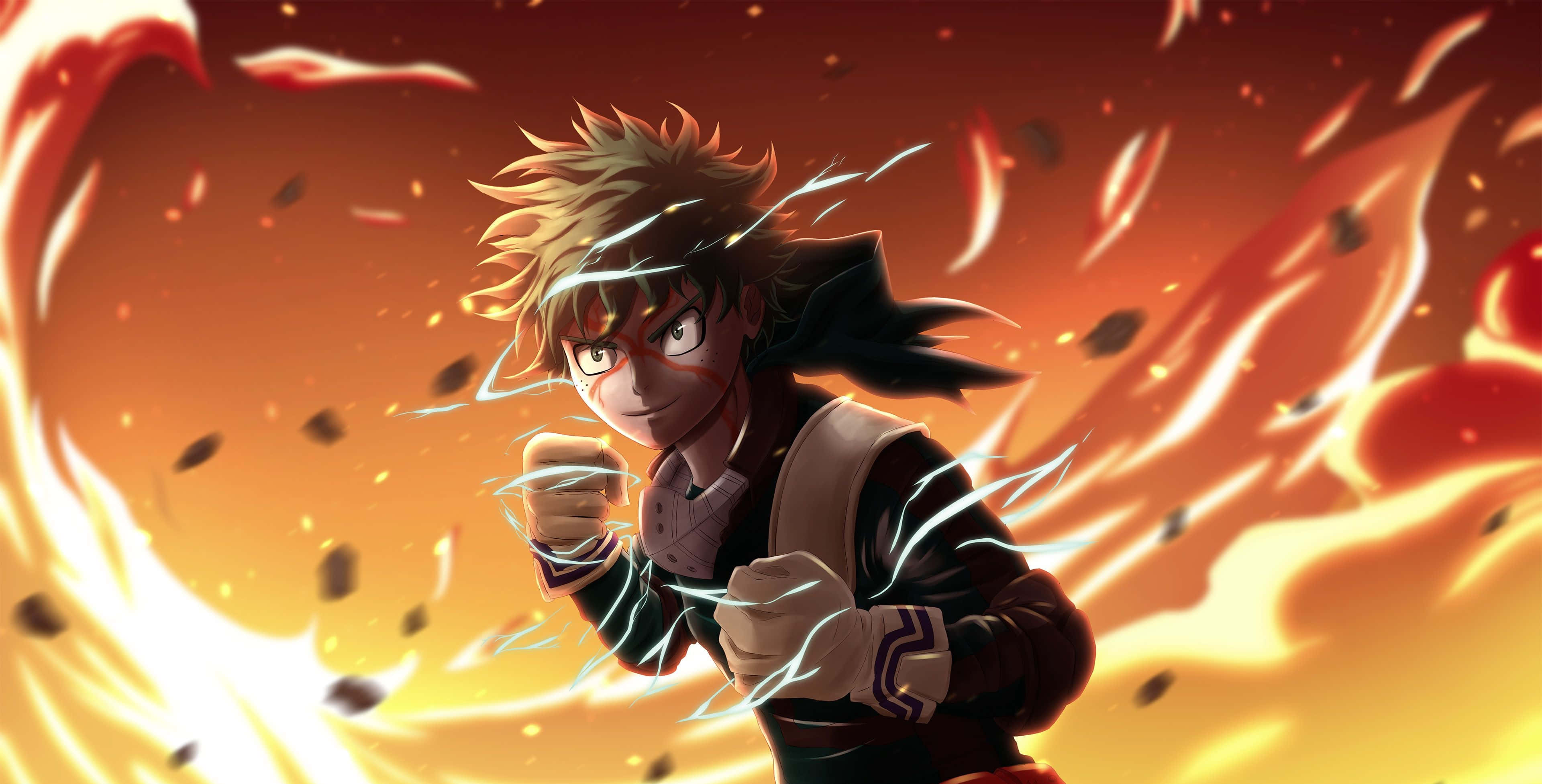 Deku, My Hero Academia Anime, spiky hair, 4K Desktop Wallpaper