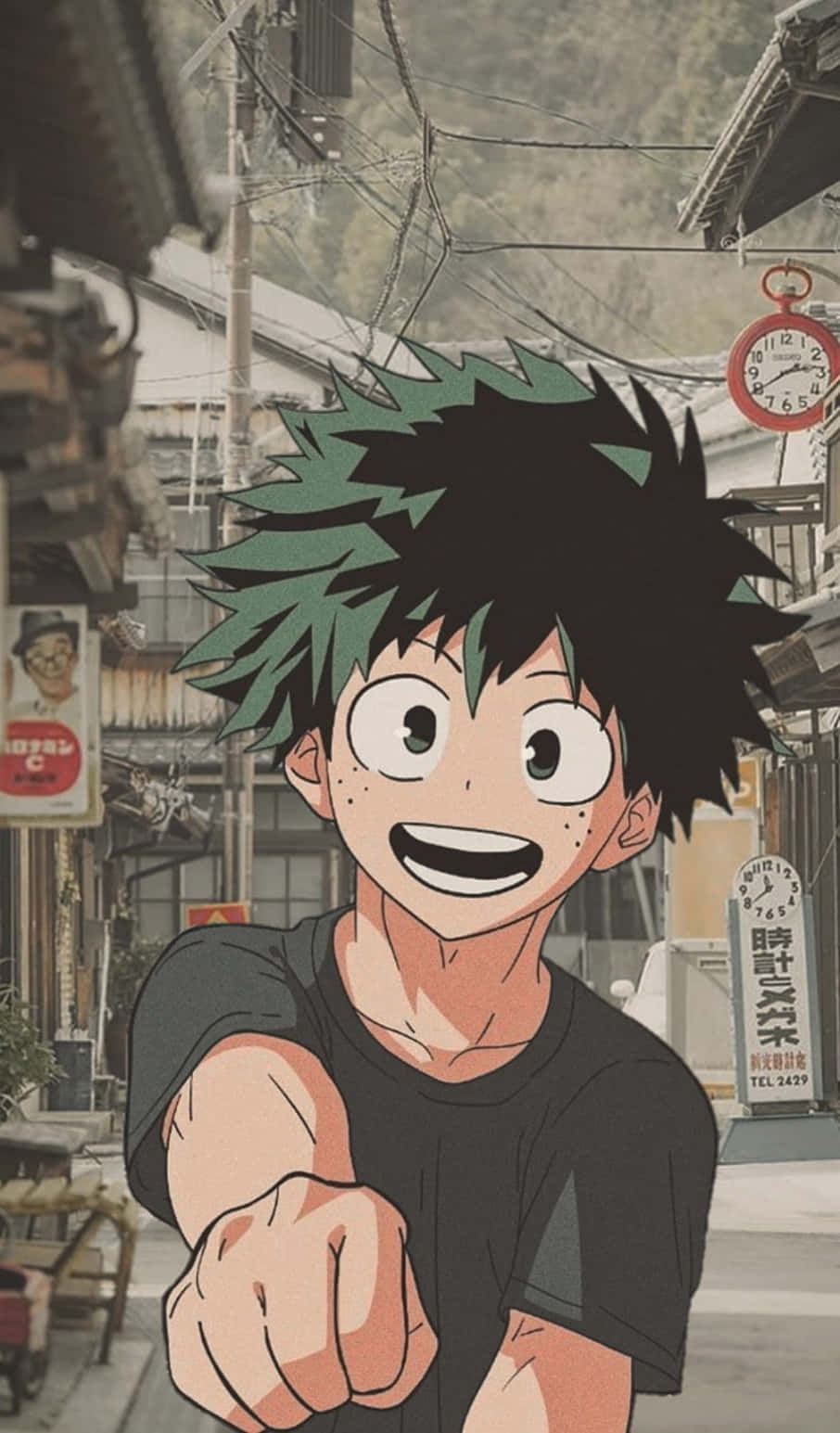 Deku, My Hero Academia Anime, spiky green-tipped hair, HD Phone Wallpaper