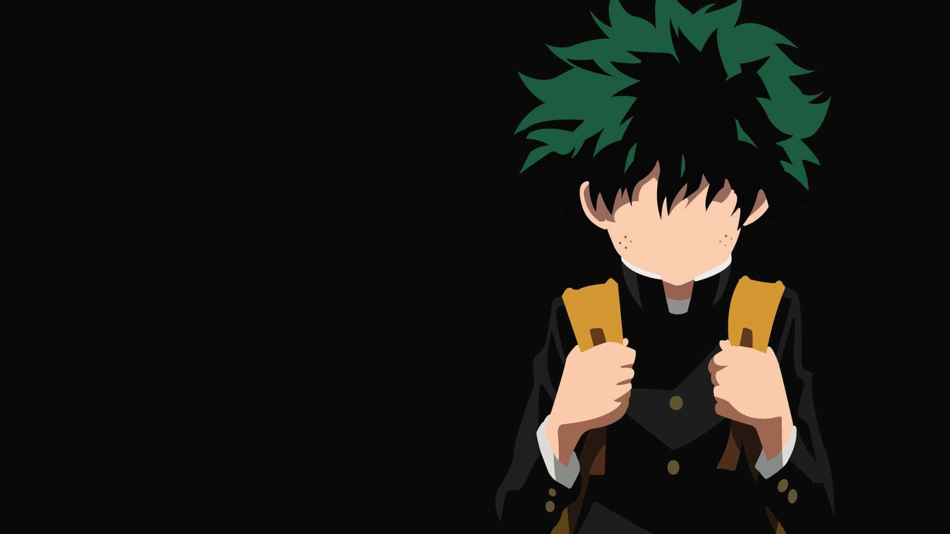 Deku, My Hero Academia Anime, spiky green and black hair, Full HD Desktop Wallpaper