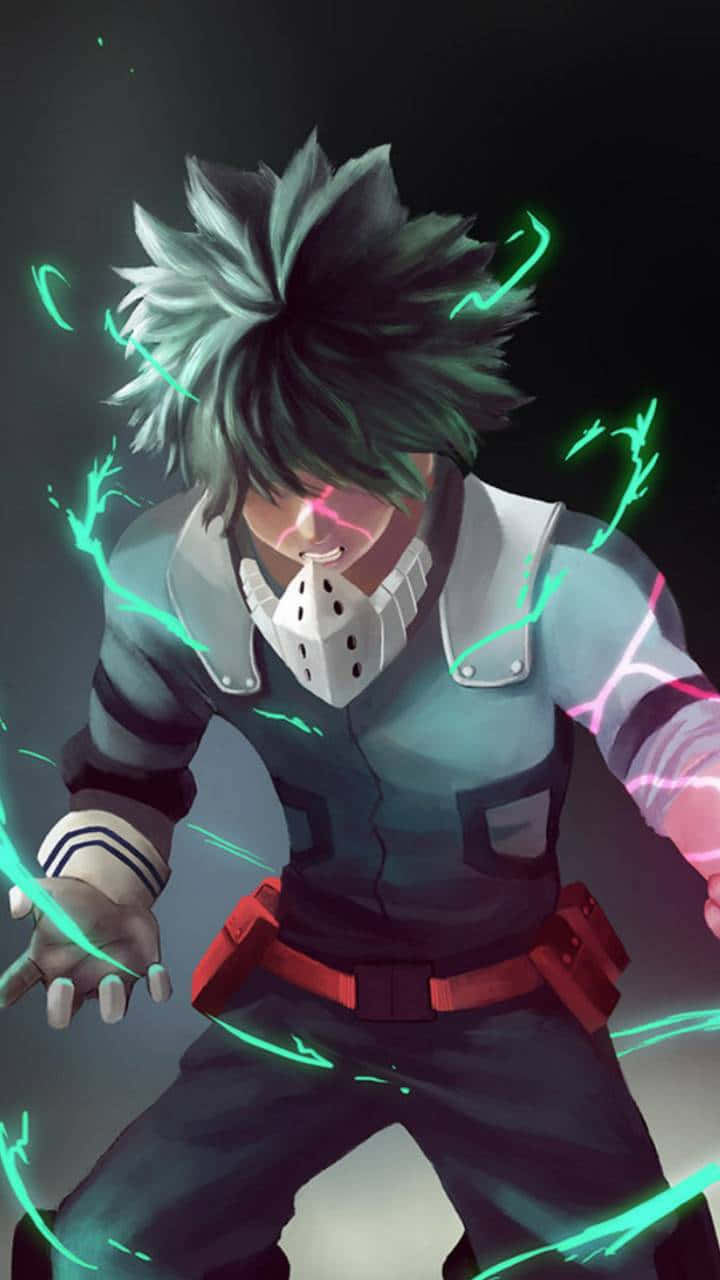 Deku, My Hero Academia, spiky green hair, HD Phone Wallpaper