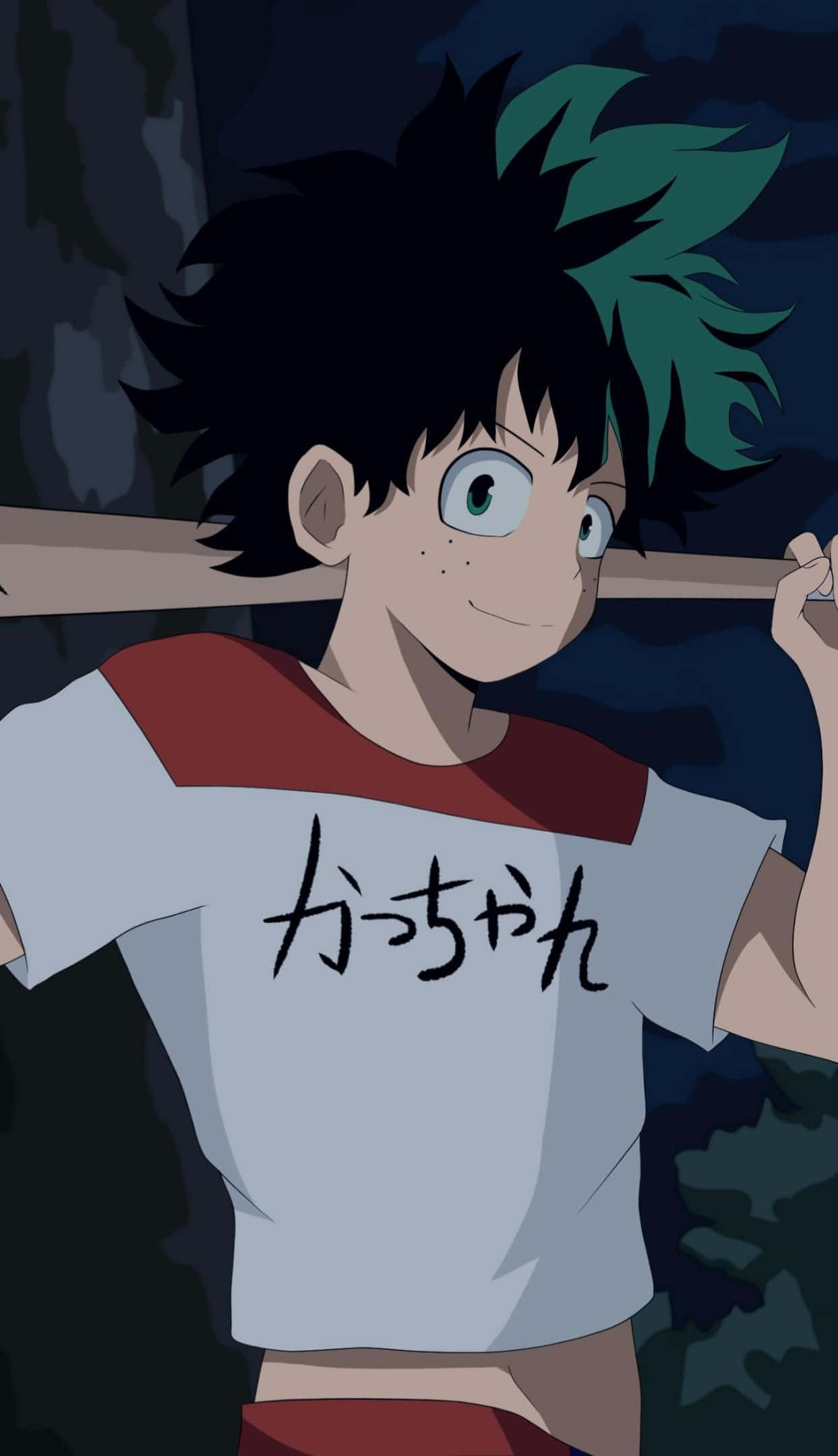 Deku, My Hero Academia Anime, spiky black and green hair, Full HD Phone Wallpaper