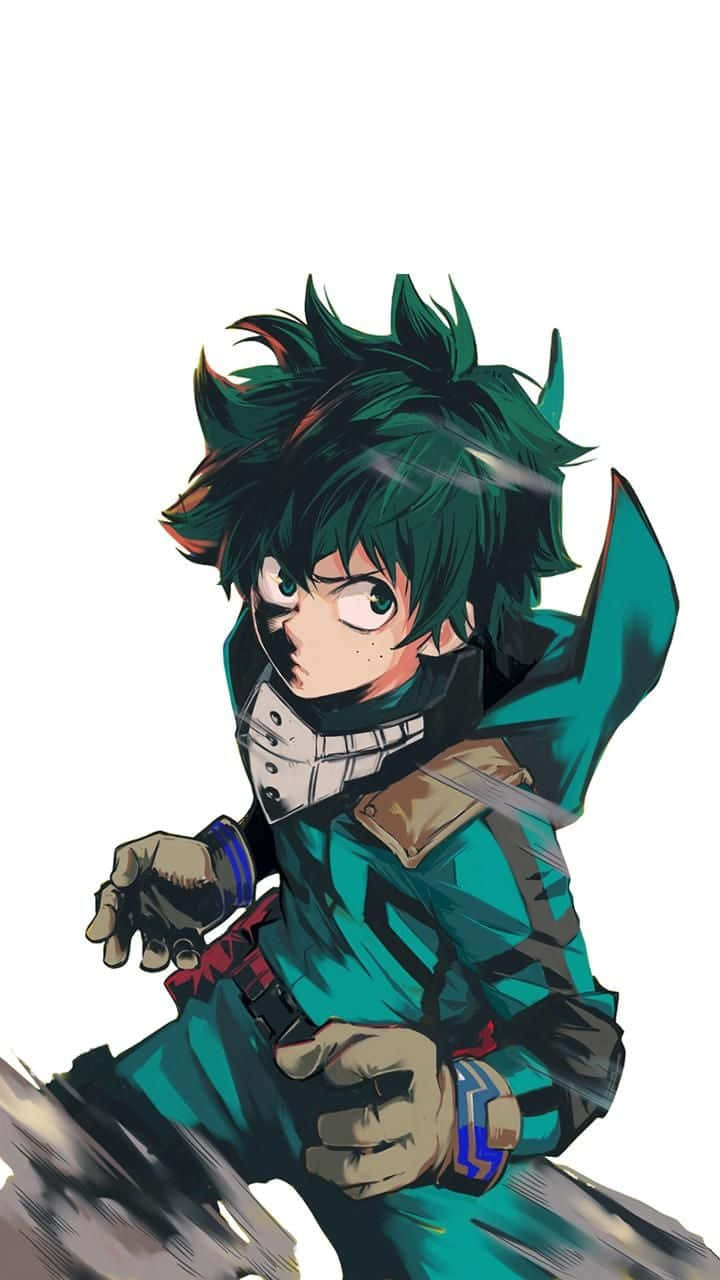 Deku, My Hero Academia Anime, spiky green hair, HD Phone Wallpaper