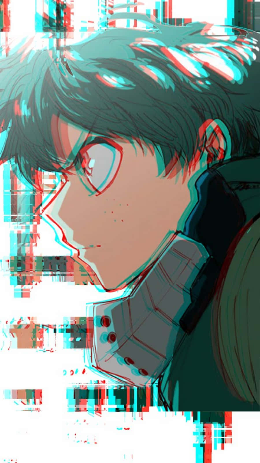Deku, My Hero Academia, glitch art effects, HD Phone Wallpaper