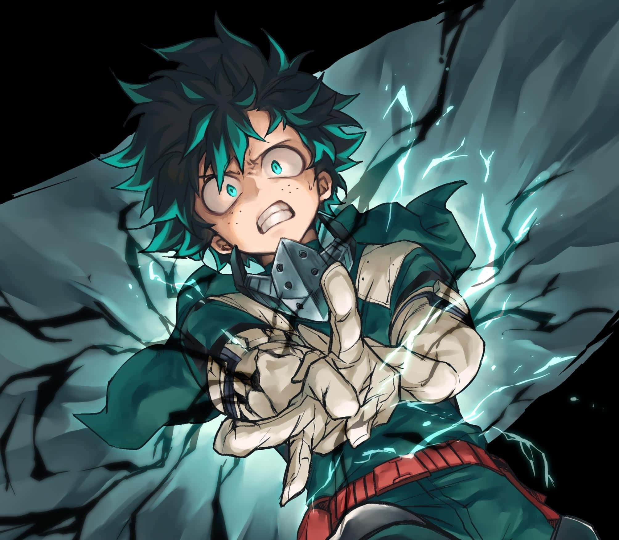 Deku, My Hero Academia Anime, teal hair, Full HD Desktop Wallpaper