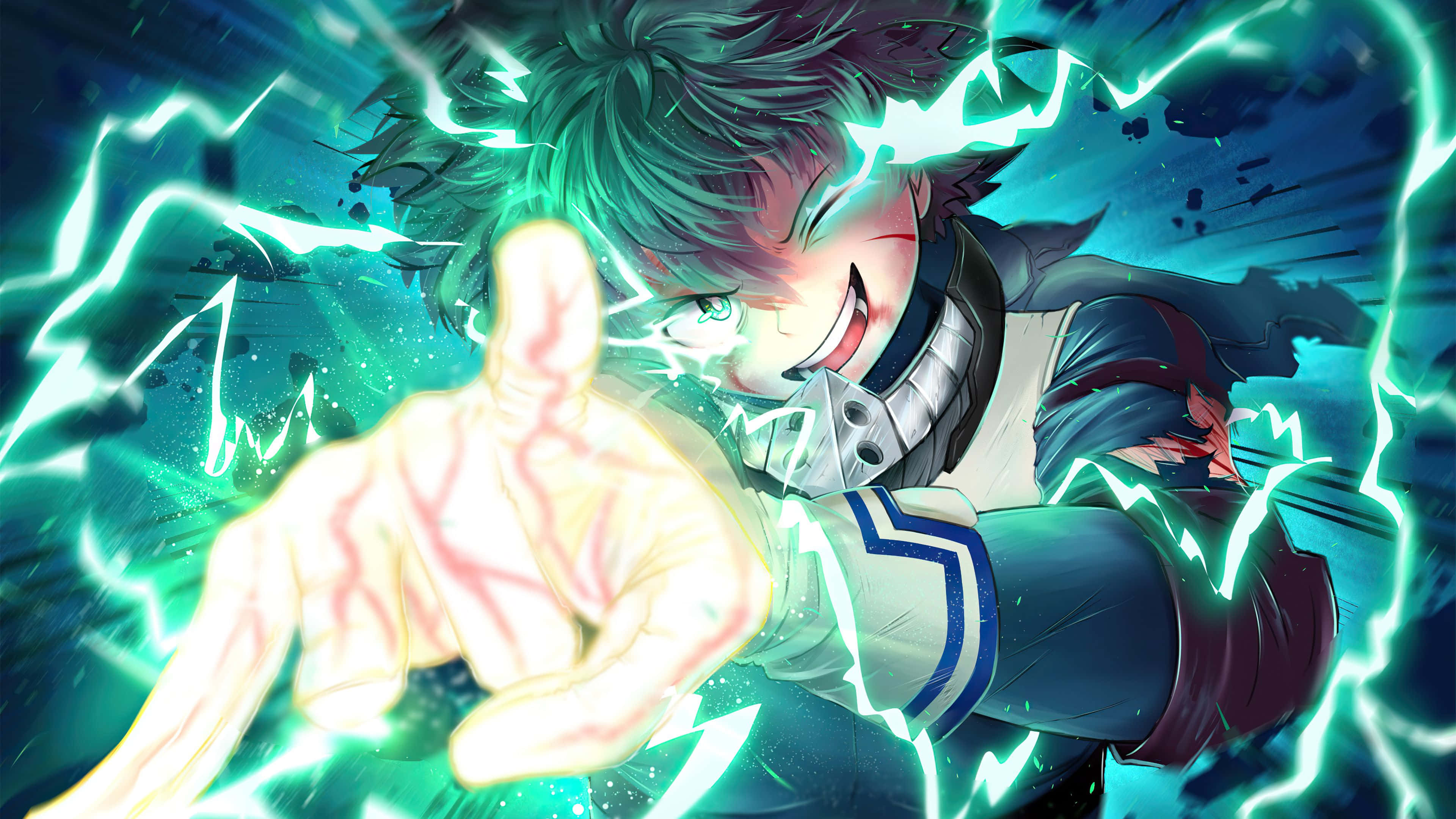 Deku, My Hero Academia Anime, electric energy, 4K Desktop Wallpaper