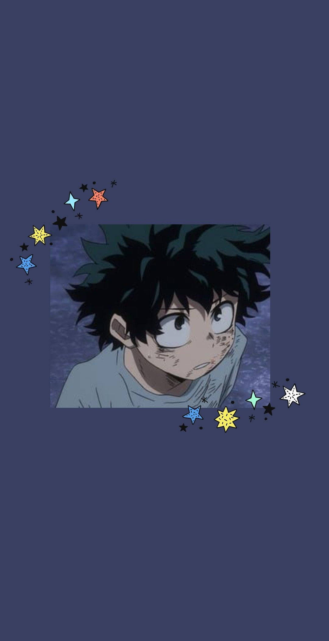 Deku, spiky black hair, wide eyes, Full HD Phone Wallpaper