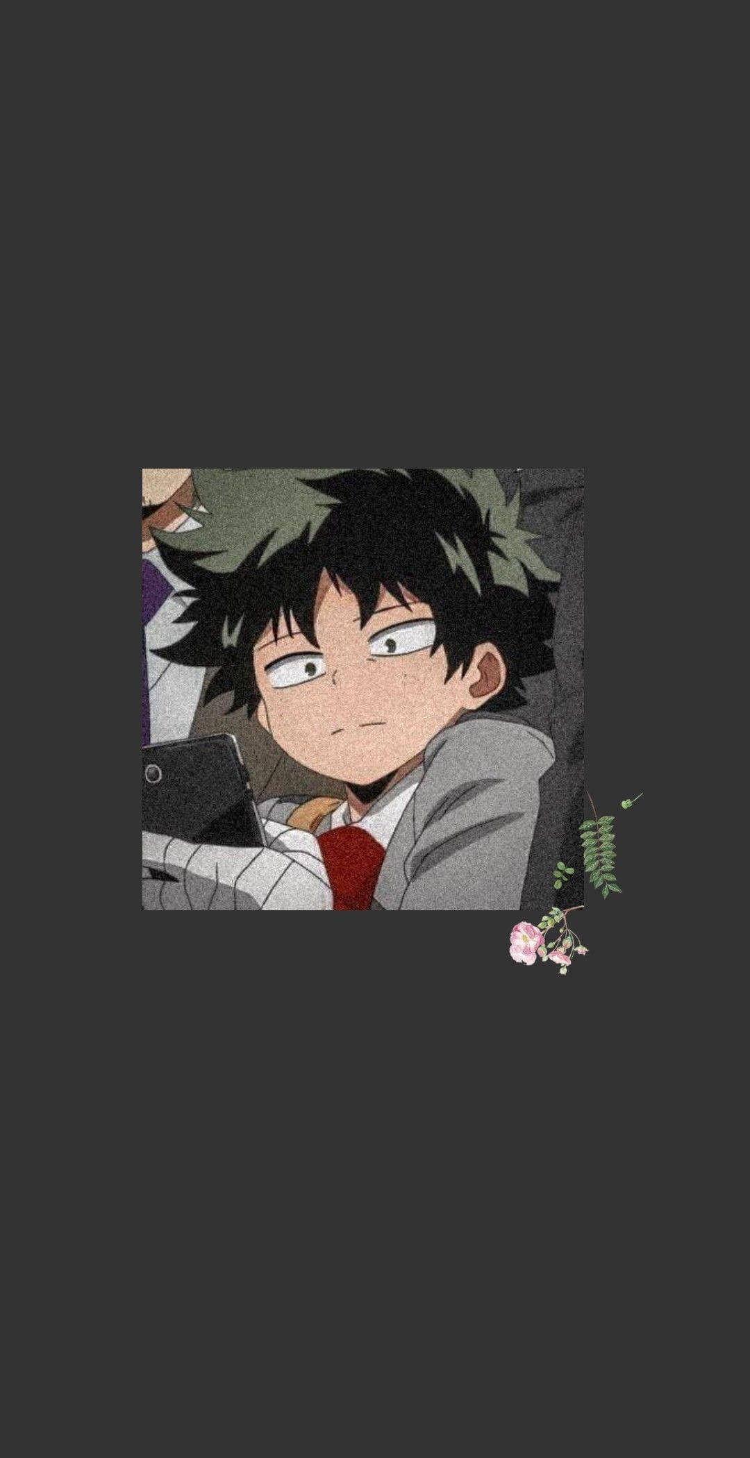 Deku, spiky black hair, red tie, Full HD Phone Wallpaper