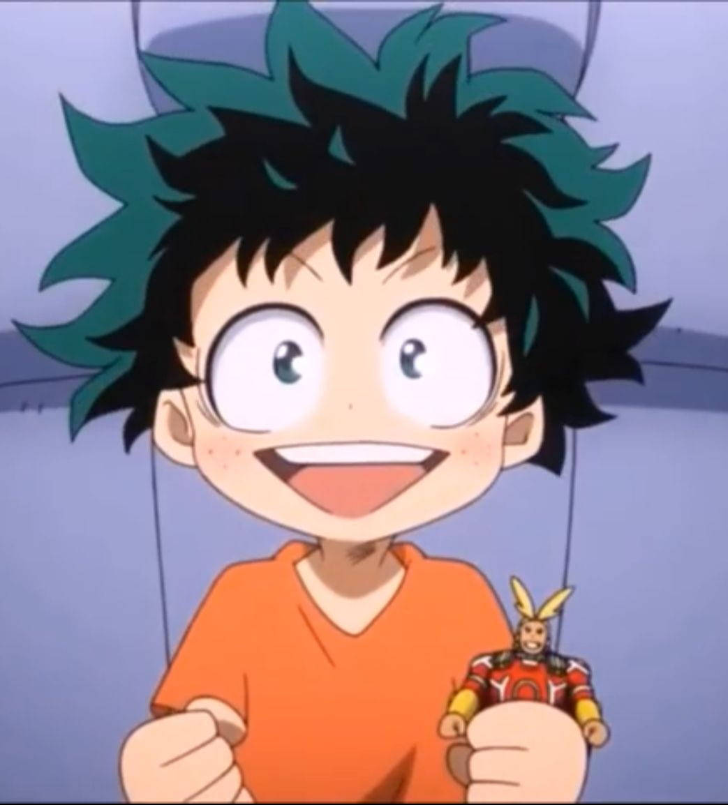 Deku, spiky green and black hair, superhero action figure, SD Phone Wallpaper