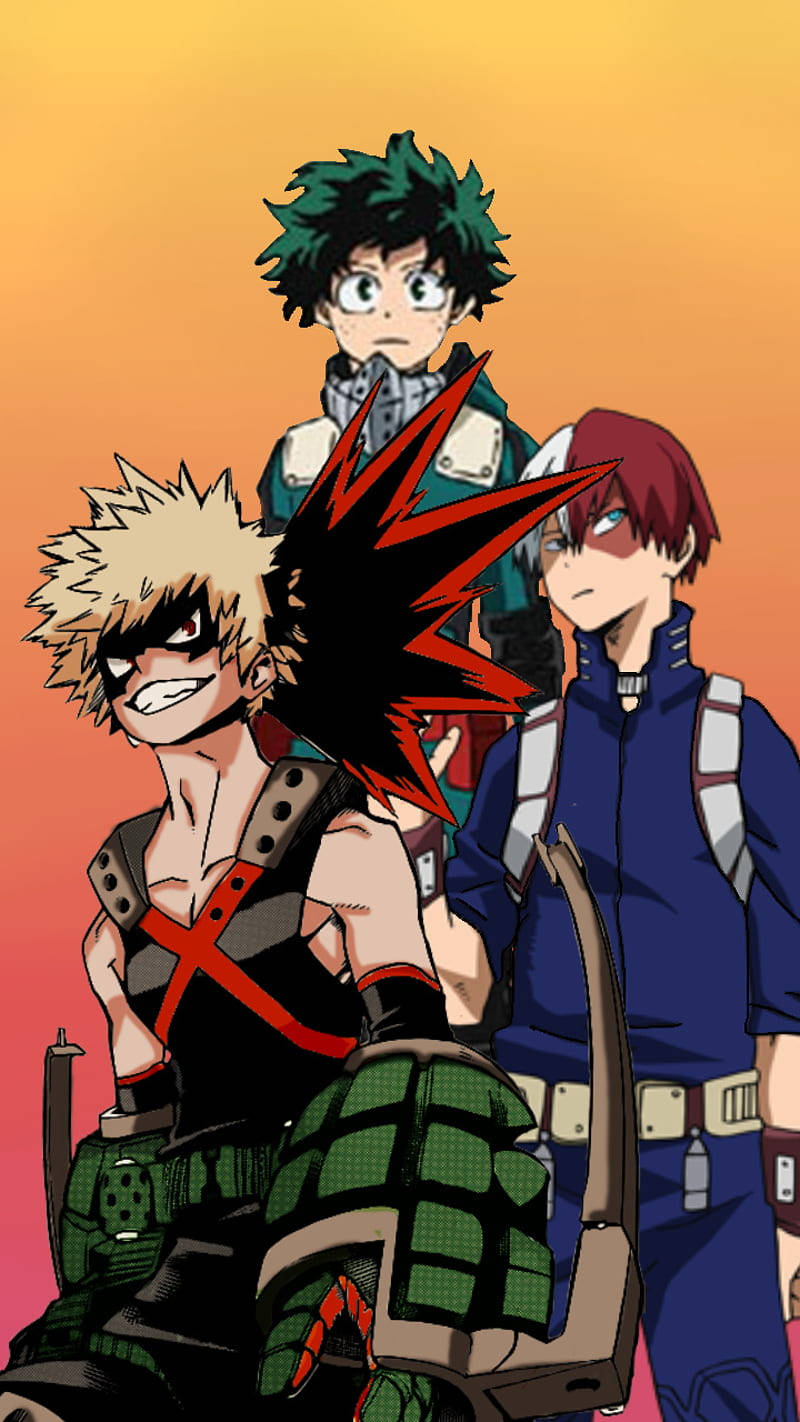 Deku, Todoroki, Bakugou, HD Phone Wallpaper