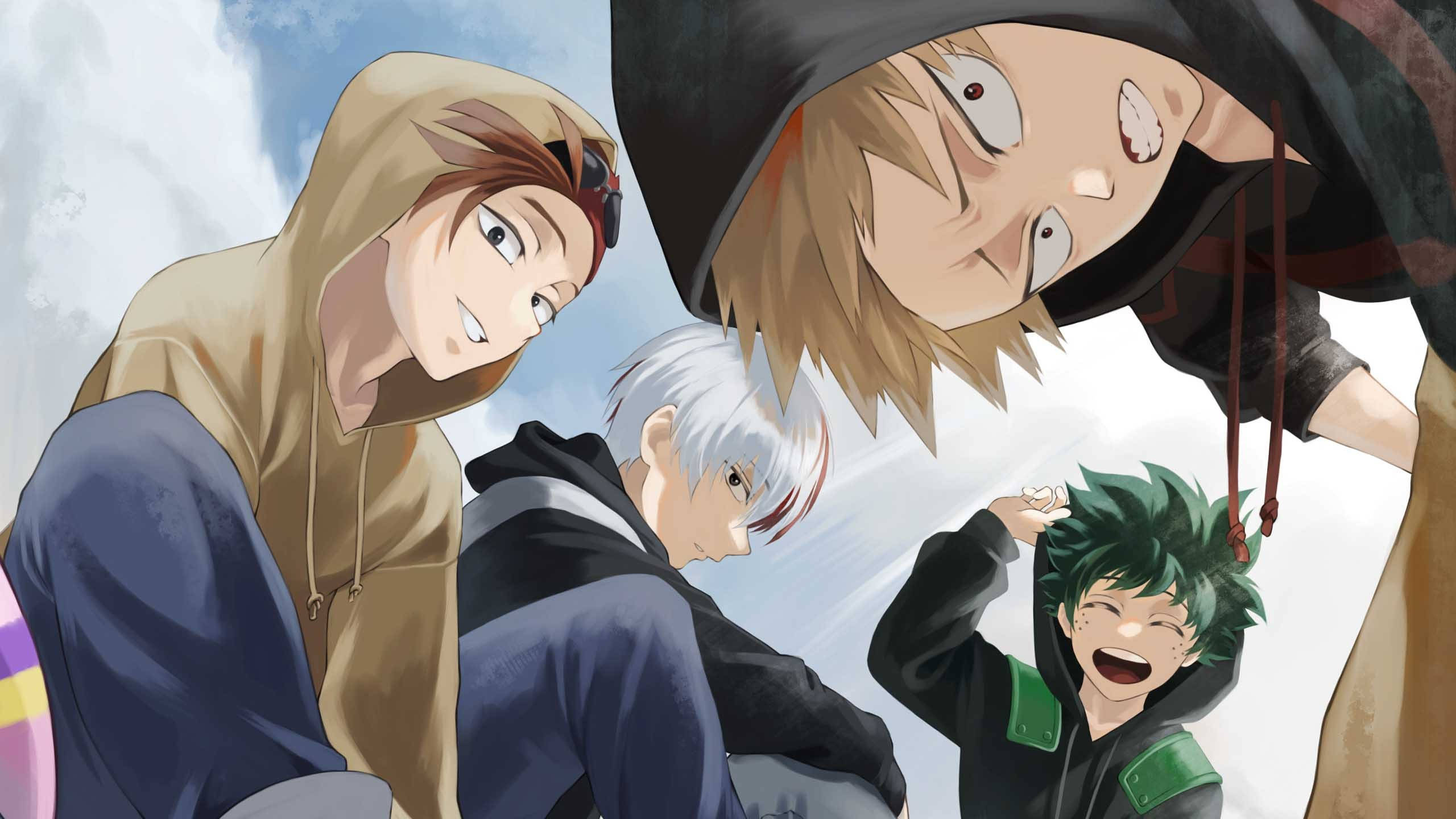 Deku, Todoroki, Bakugou, 2K Desktop Wallpaper