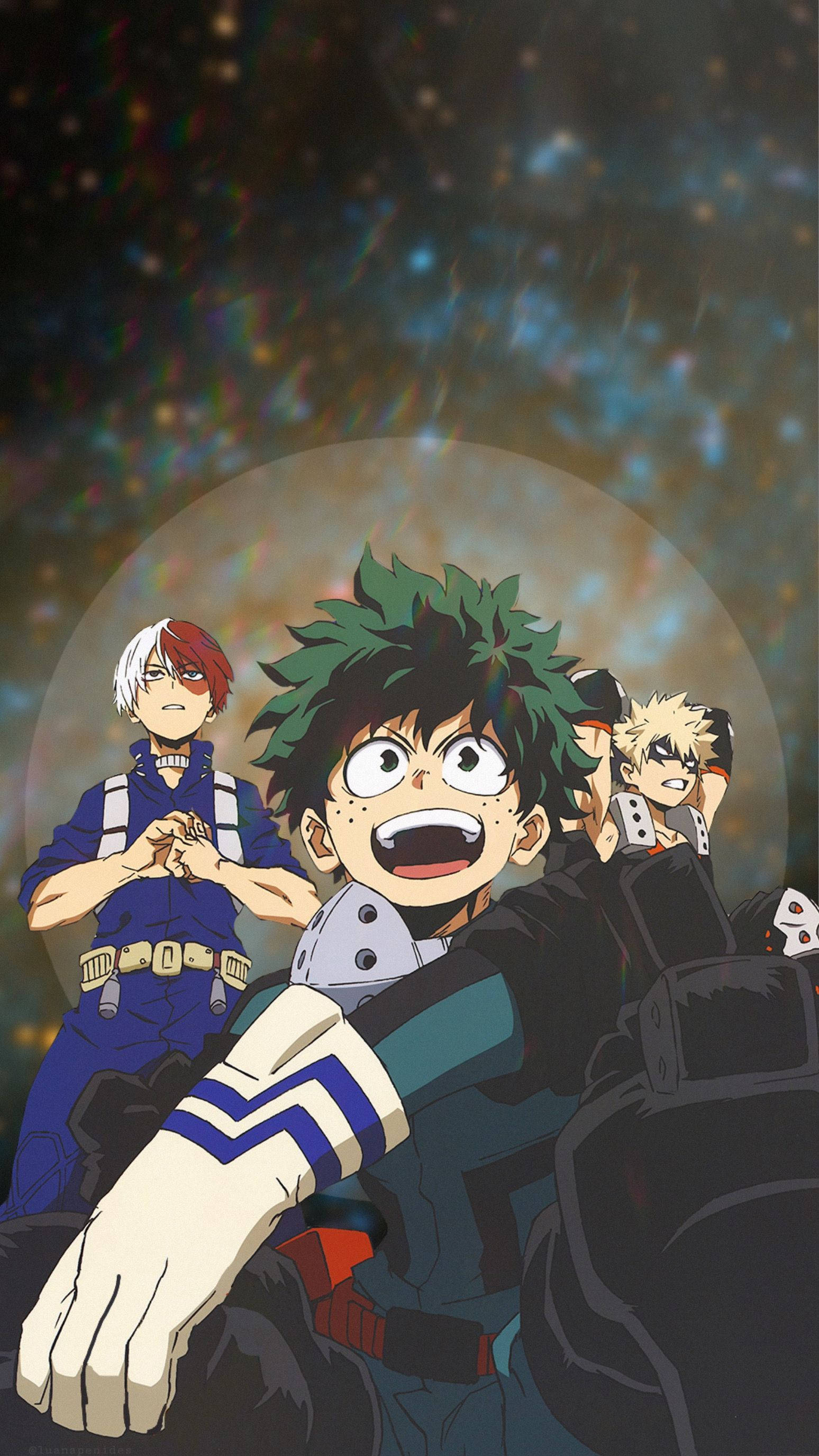 Deku, Todoroki, Bakugou, 2K Phone Wallpaper