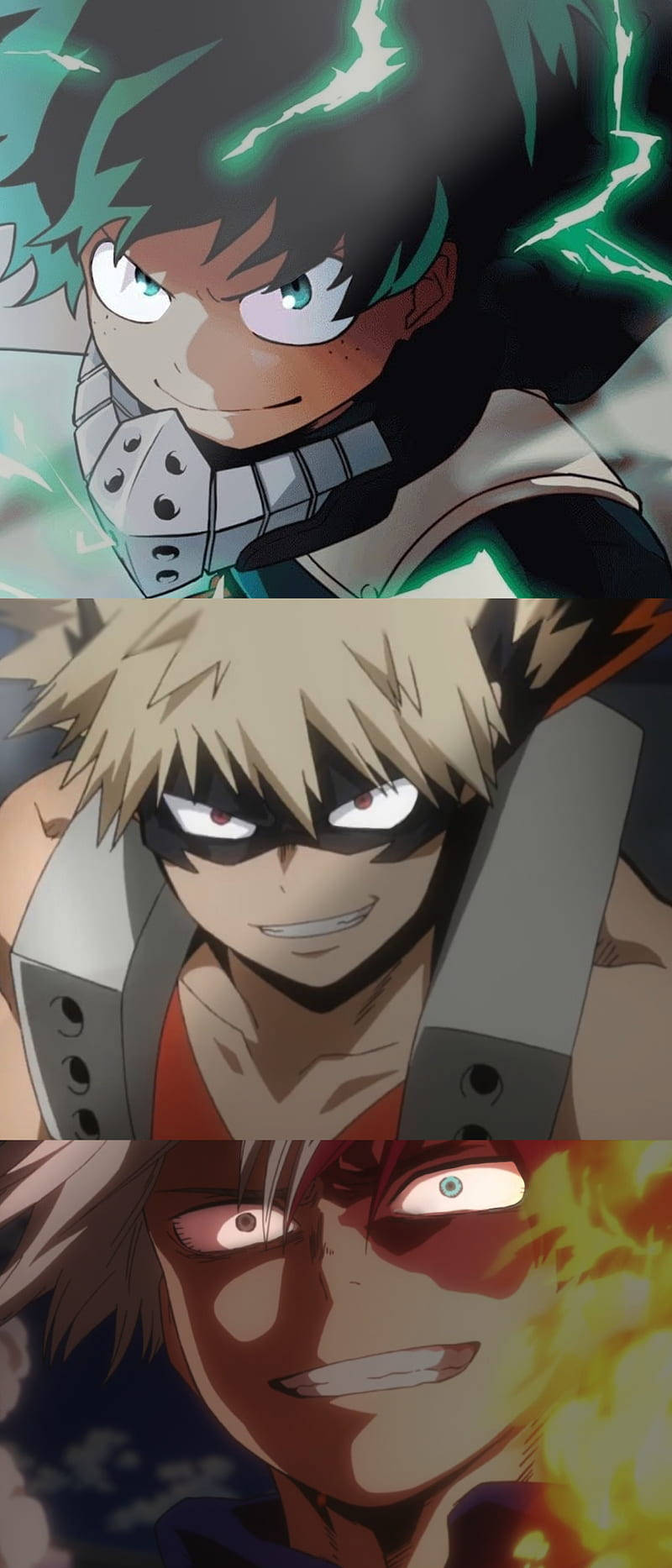 Deku, Todoroki, Bakugou, HD Phone Wallpaper