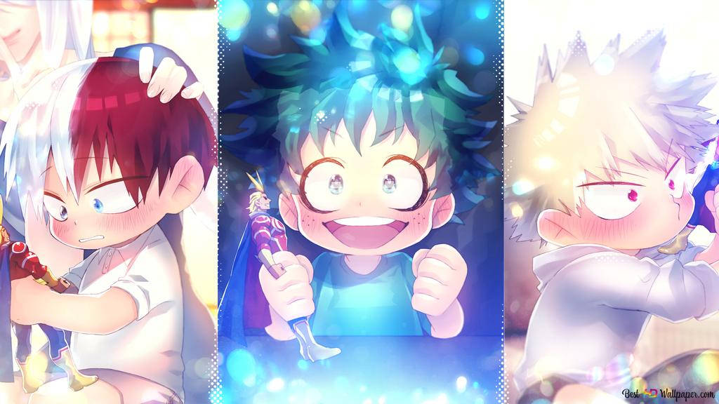 Deku, Todoroki, Bakugou, SD Desktop Wallpaper