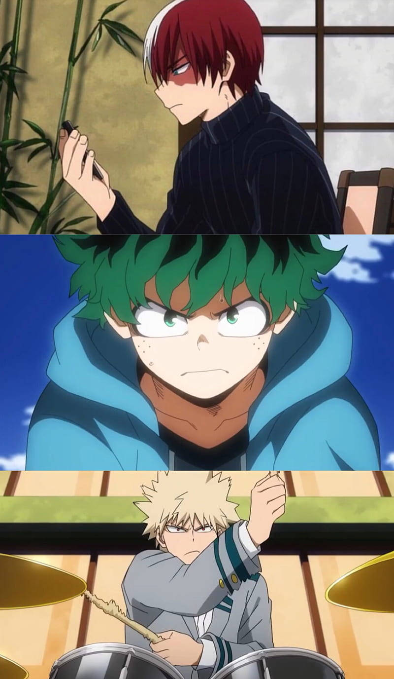 Deku, Todoroki, Bakugou, HD Phone Wallpaper