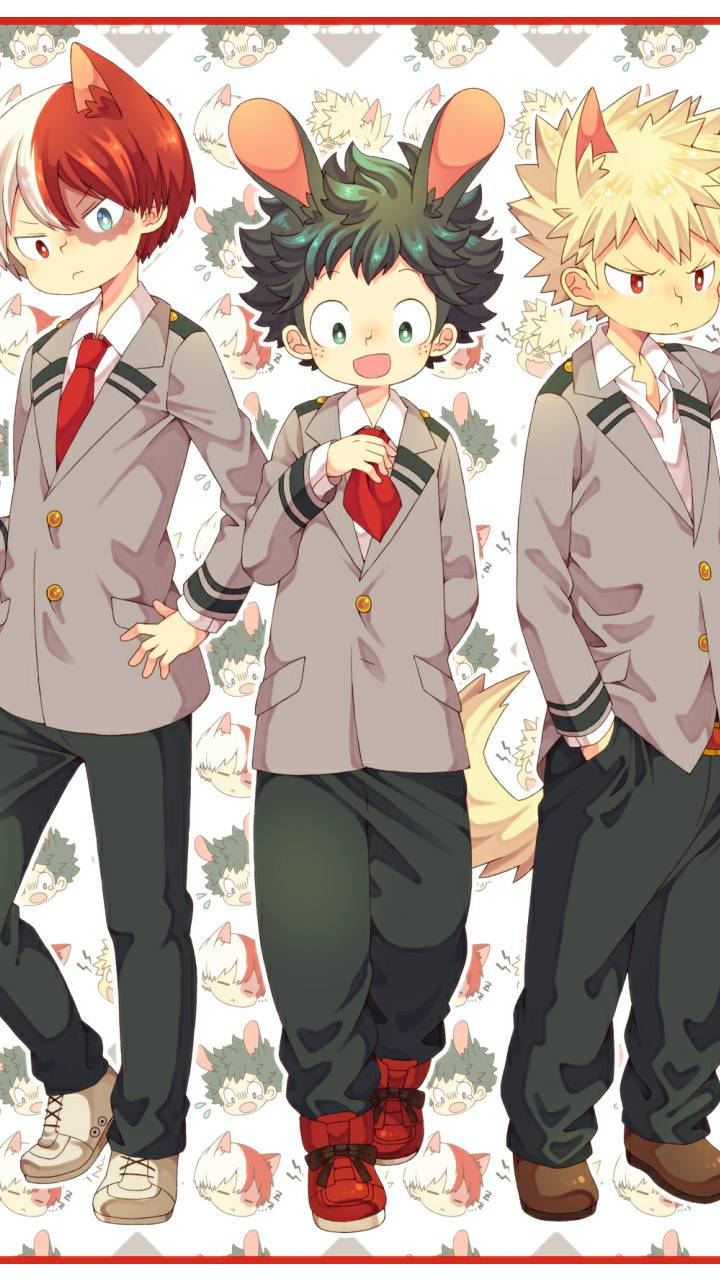 Deku, Todoroki, Bakugou, HD Phone Wallpaper