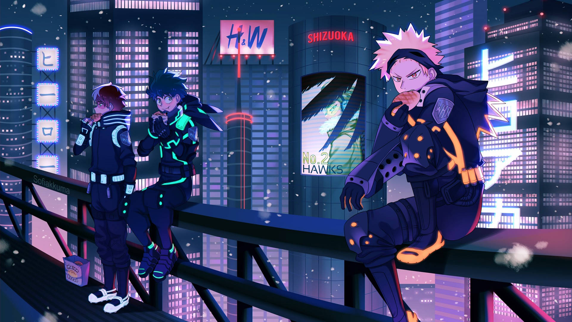 Deku, Todoroki, Bakugou, Full HD Desktop Wallpaper