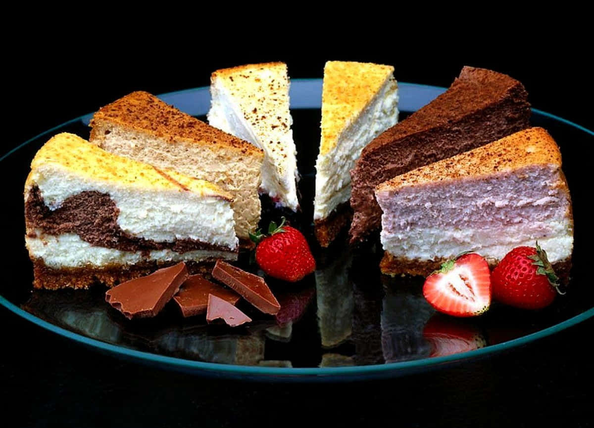cheesecake, chocolate, berry, SD Desktop Wallpaper